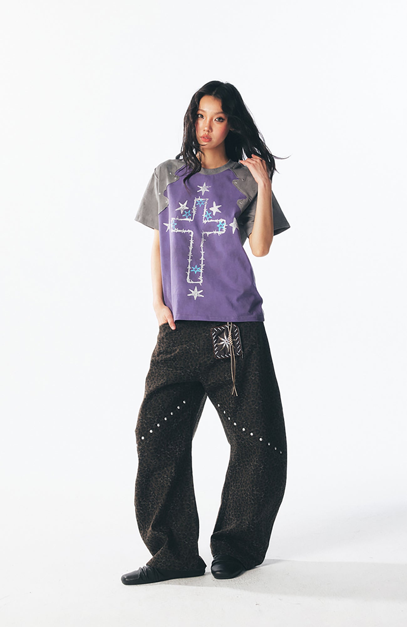 1997 POSTOFFICE Star Cross Graphic Washed Tee, premium urban and streetwear designers apparel on PROJECTISR.com, 1997 POSTOFFICE