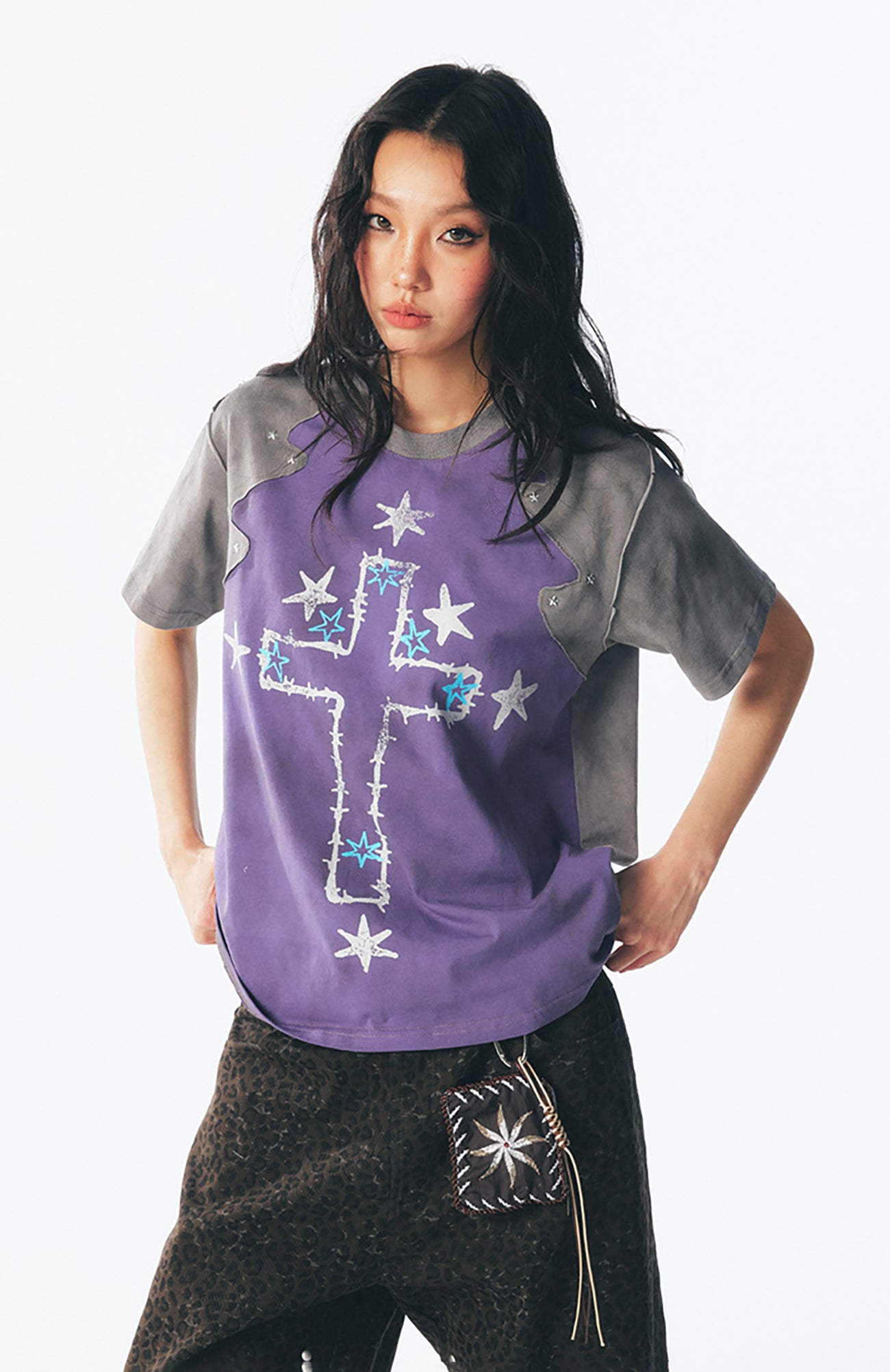 1997 POSTOFFICE Star Cross Graphic Washed Tee, premium urban and streetwear designers apparel on PROJECTISR.com, 1997 POSTOFFICE