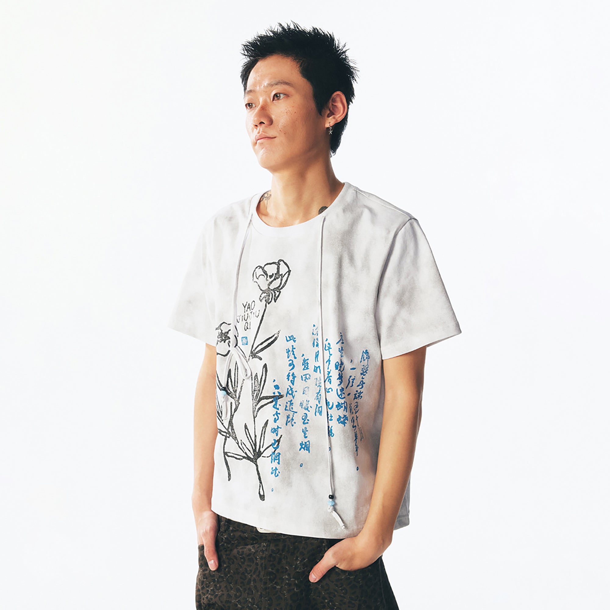 1997 POSTOFFICE Floral Script Graphic T-Shirt, premium urban and streetwear designers apparel on PROJECTISR.com, 1997 POSTOFFICE