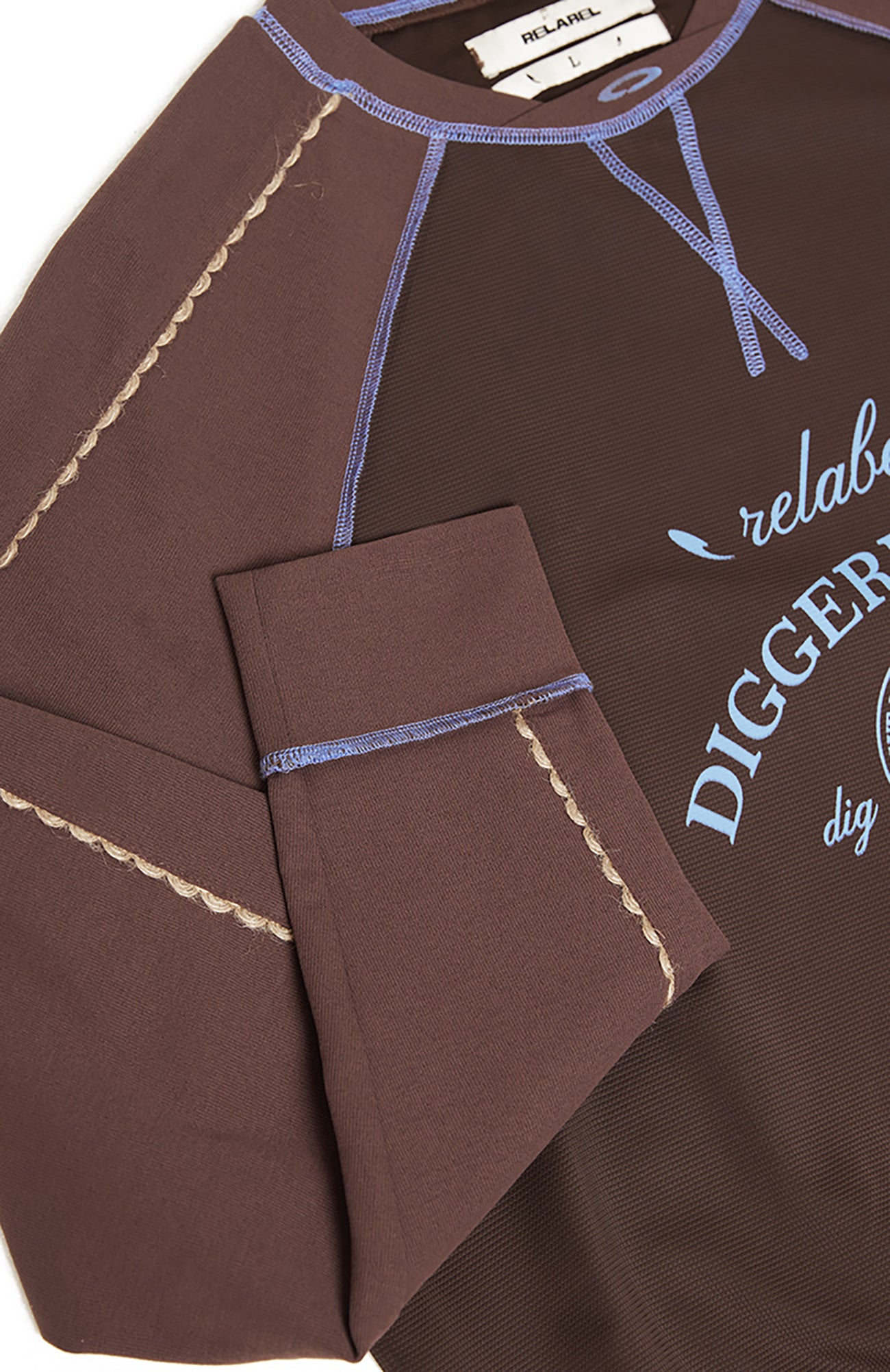 RELABEL Contrast Stitch Graphic Long-Sleeve Tee