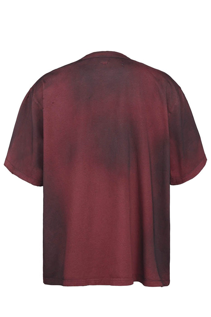 UNDERWATER Distressed Tie-Dye LOGO T-Shirt Red, premium urban and streetwear designers apparel on PROJECTISR.com, UNDERWATER
