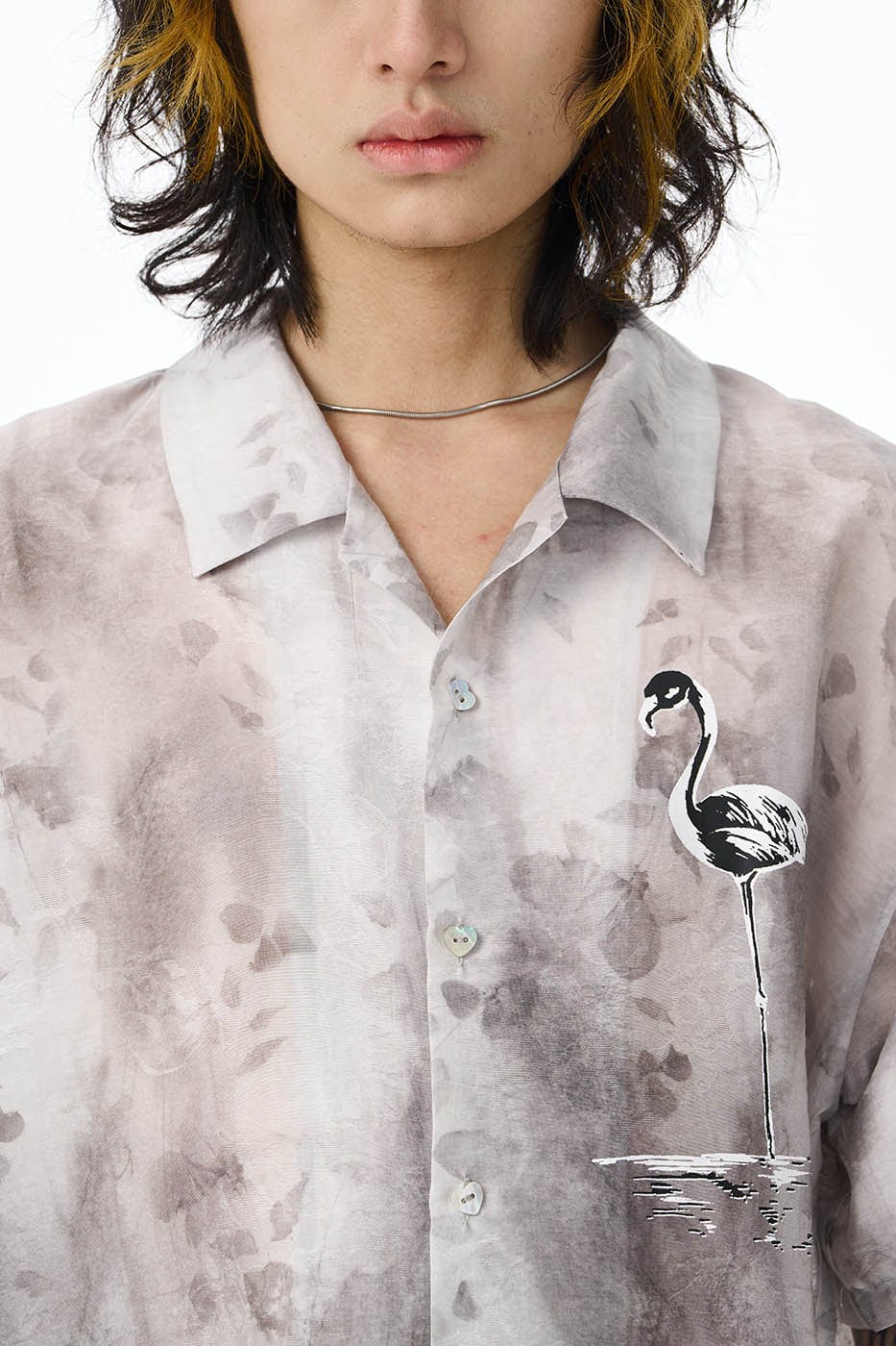 EPIC POETRY Flamingo Jacquard Half Shirt, premium urban and streetwear designers apparel on PROJECTISR.com, EPIC POETRY