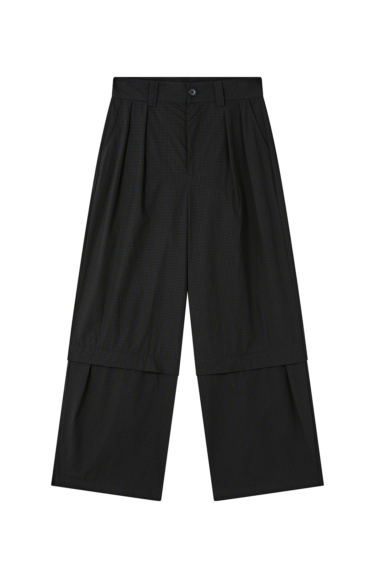 FMACM Detachable Plaid Straight-Leg Pants
