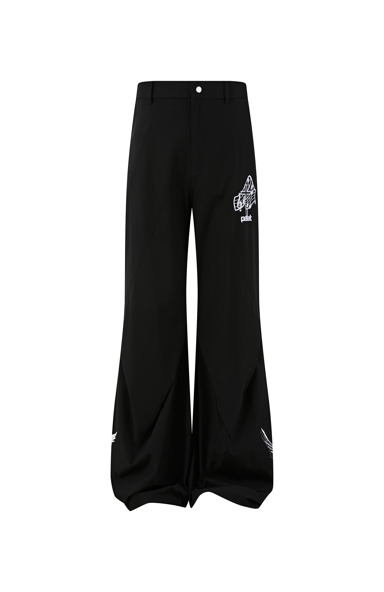 PASET Gothic Graphic Curved-Leg Pants