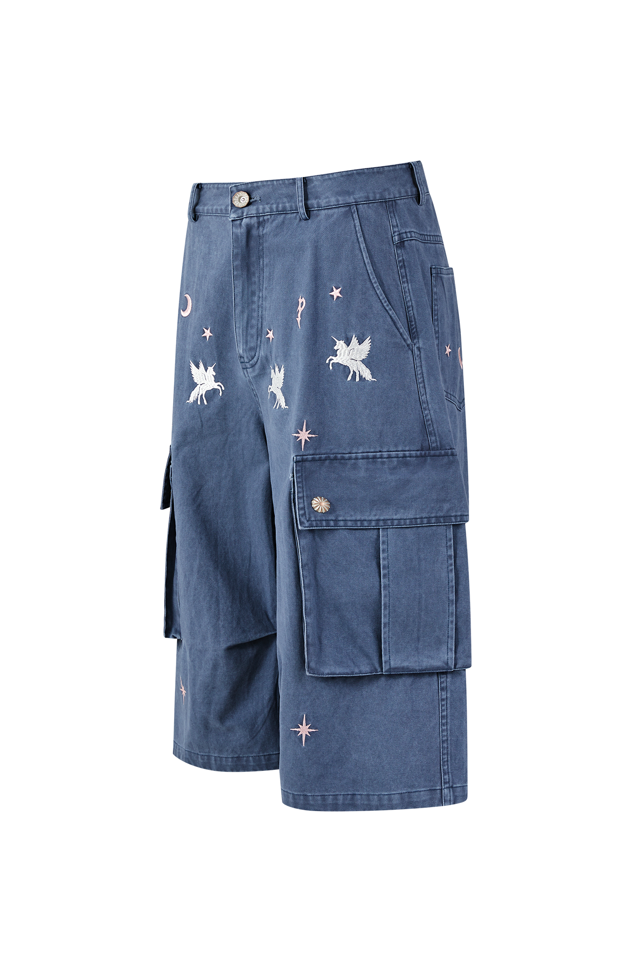 PASET Unicorn Embroidered Cargo Shorts