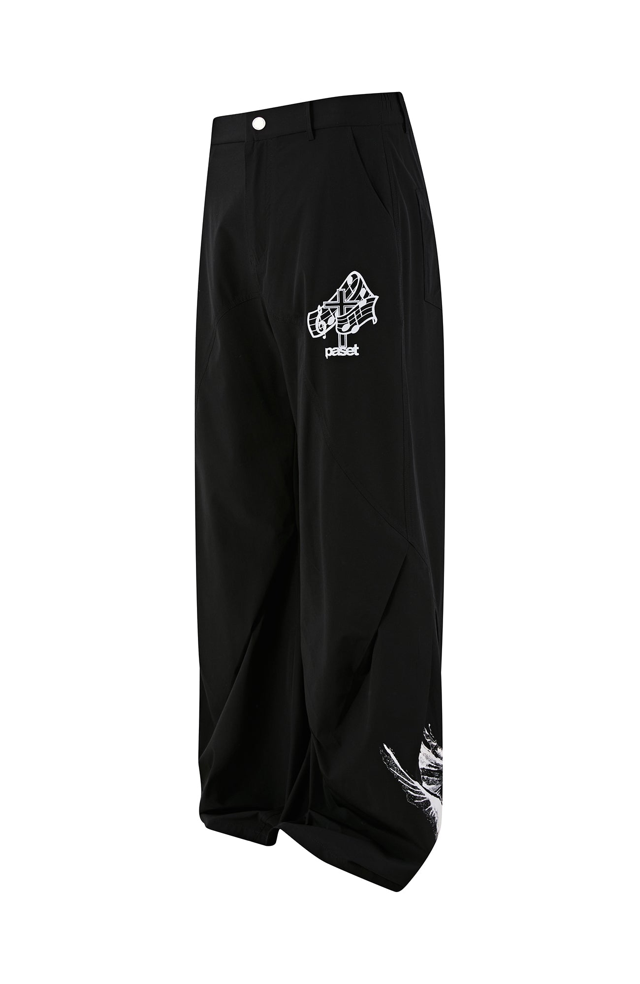 PASET Gothic Graphic Curved-Leg Pants