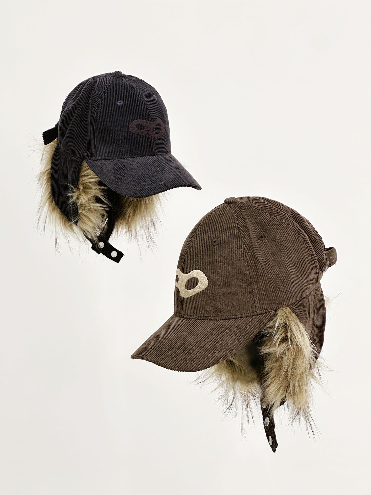 RELABEL Faux-Fur Earflaps Corduroy Cap