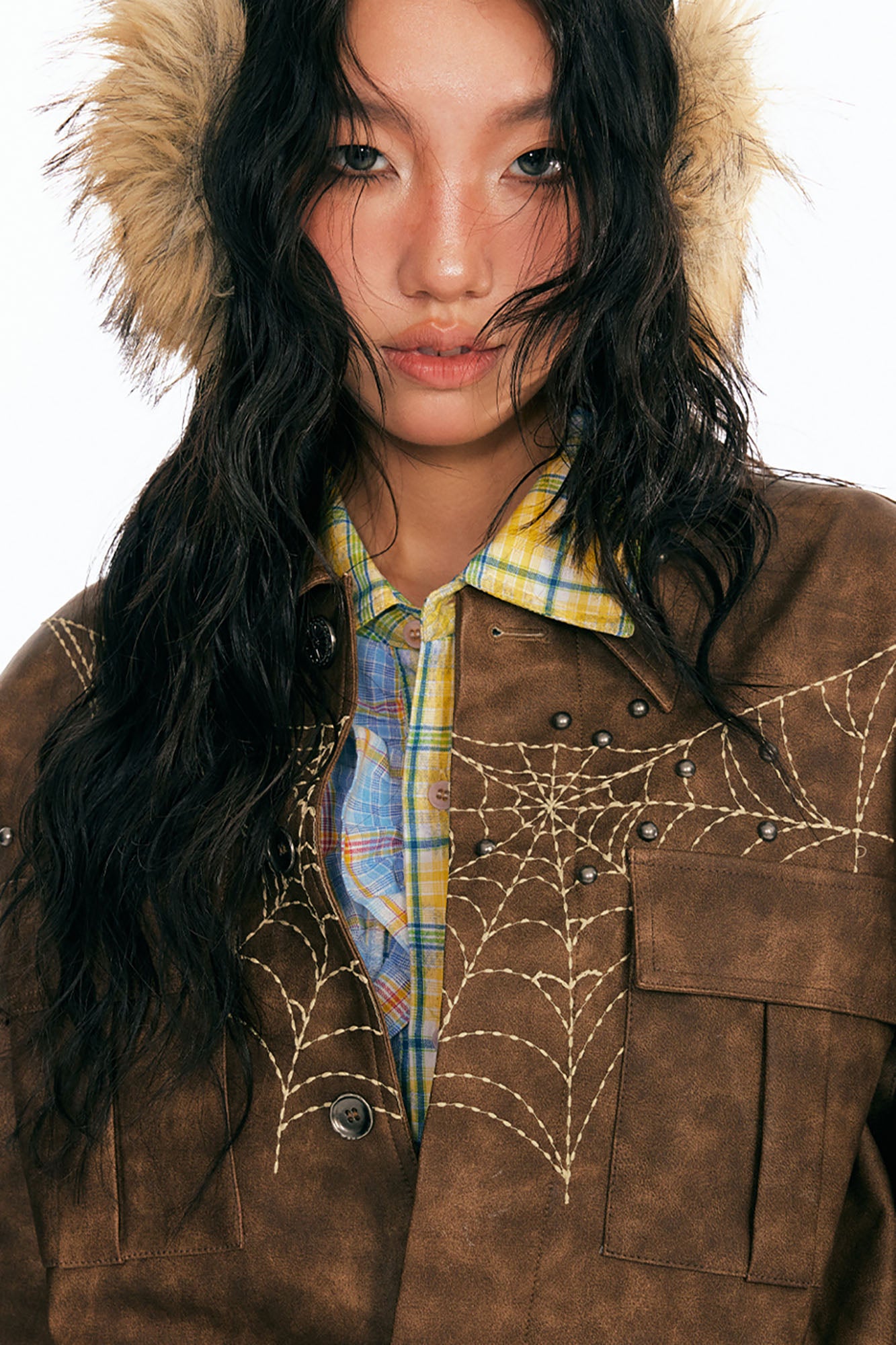 1997 POSTOFFICE Dreamcatcher Graphic Faux Leather Jacket, premium urban and streetwear designers apparel on PROJECTISR.com, 1997 POSTOFFICE