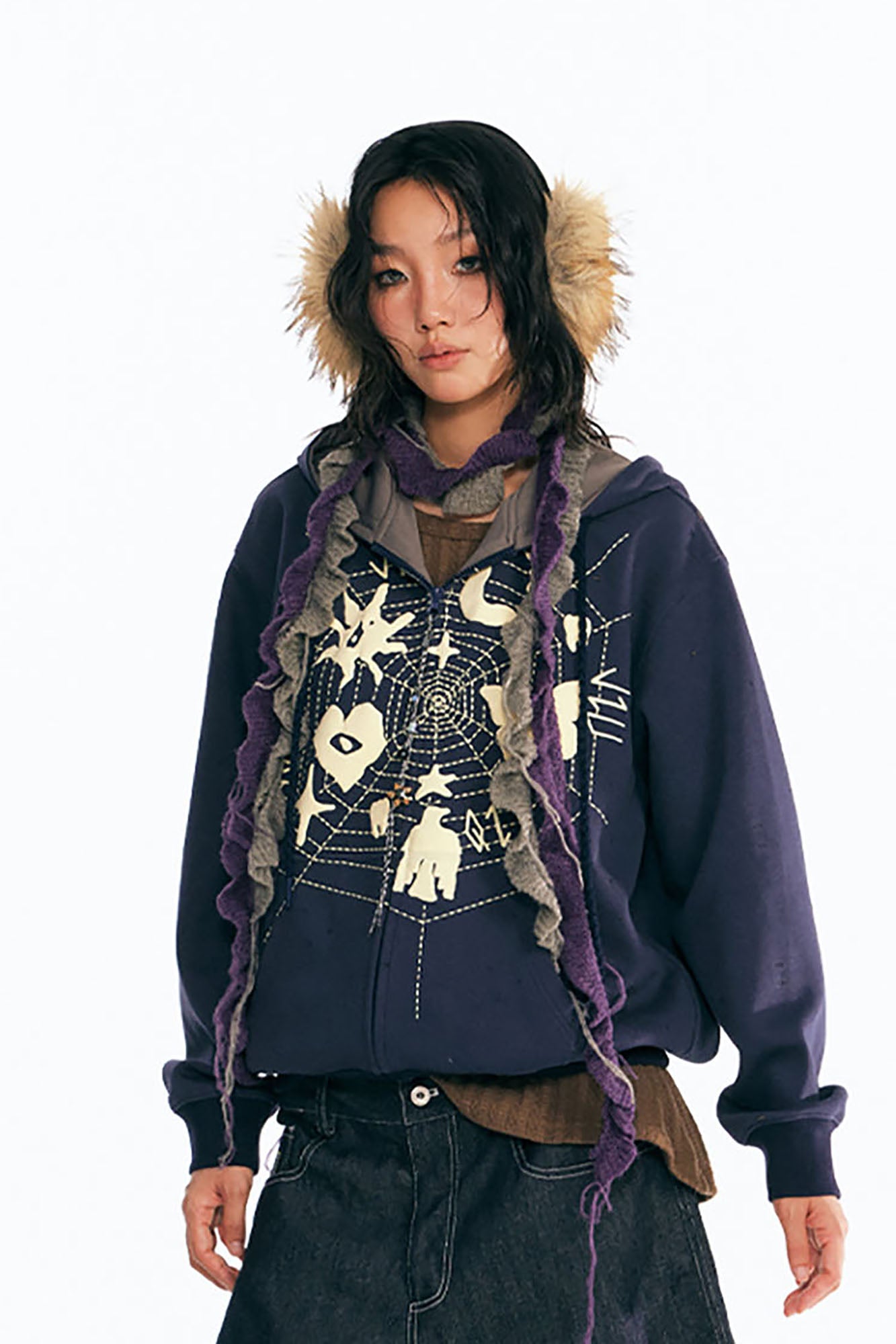 1997 POSTOFFICE Dreamcatcher Graphic Zip-Up Hoodie, premium urban and streetwear designers apparel on PROJECTISR.com, 1997 POSTOFFICE