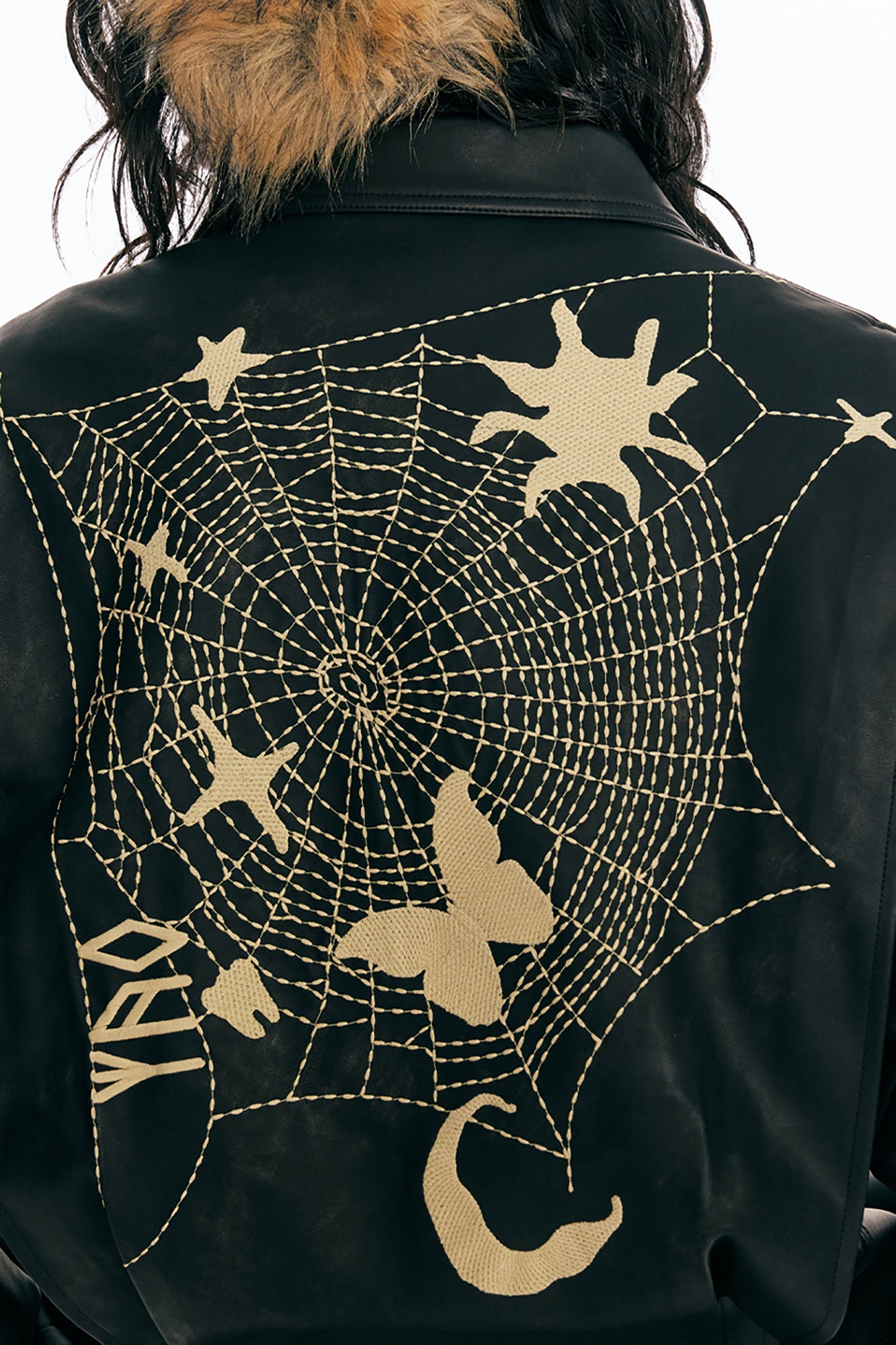 1997 POSTOFFICE Dreamcatcher Graphic Faux Leather Jacket, premium urban and streetwear designers apparel on PROJECTISR.com, 1997 POSTOFFICE