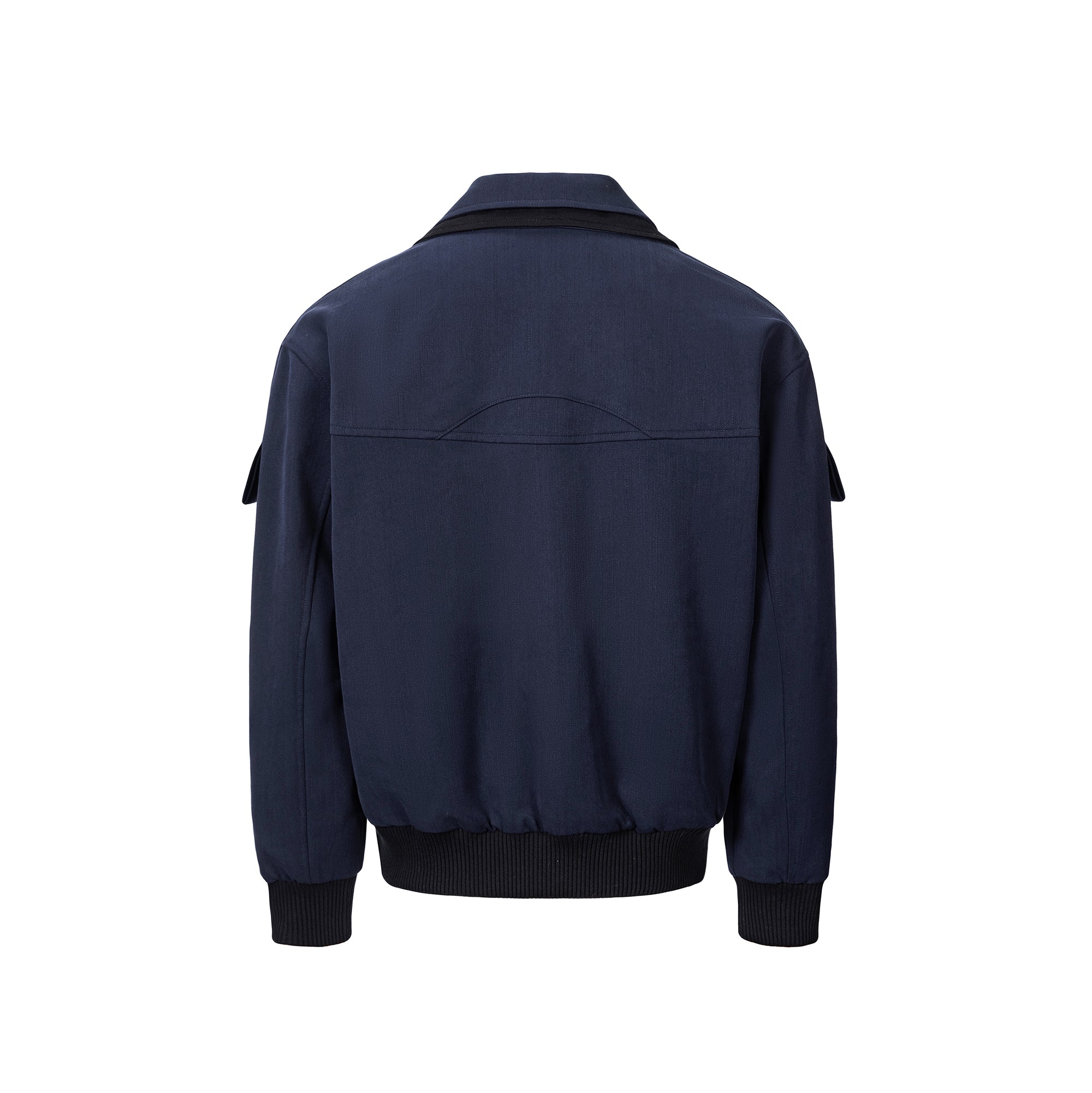 ESAIAS Paneled Double-Lapel Bomber Jacket