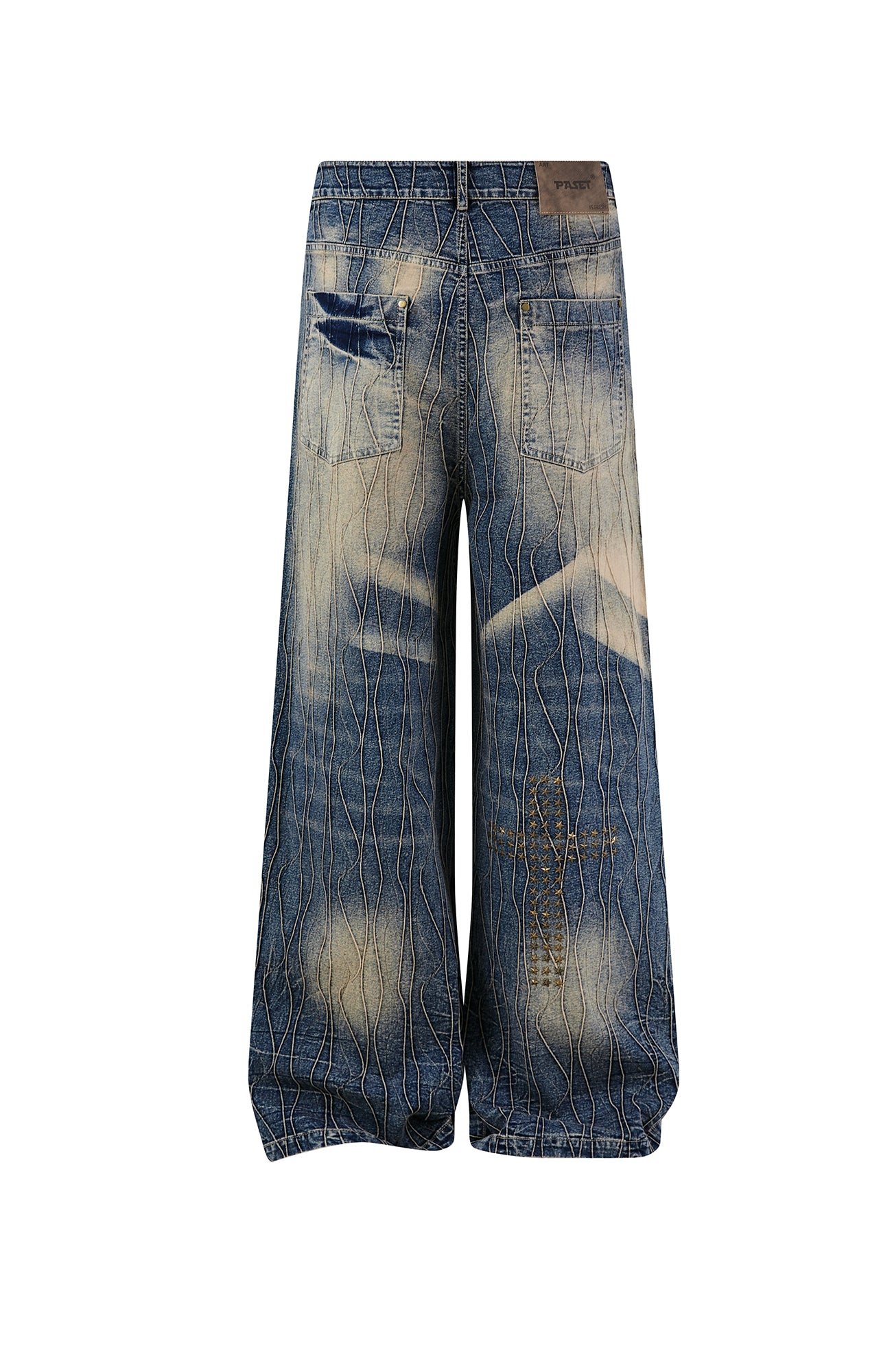 PASET Cross And Star Studded Wide-Leg Jeans