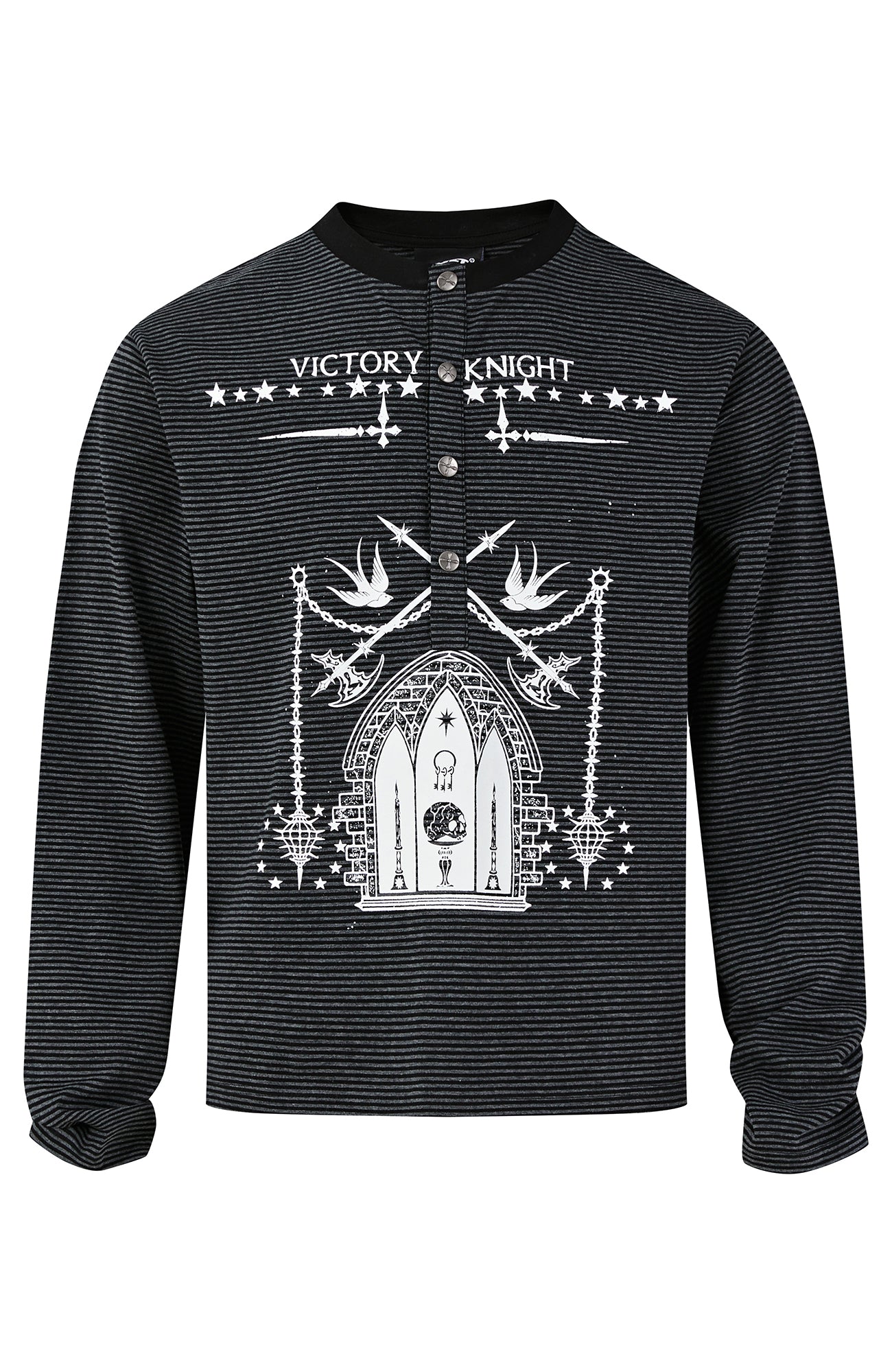 PASET Button Cuff Gothic Graphic Long-Sleeve Tee