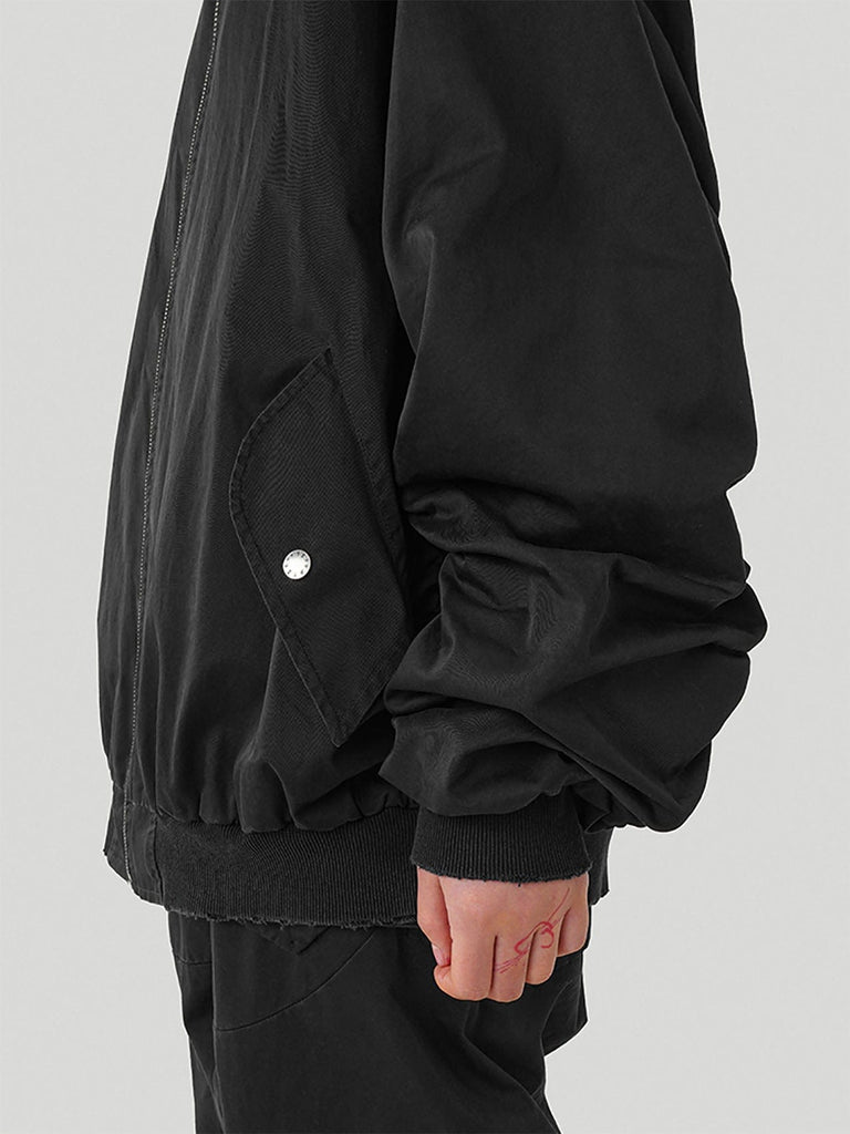 UNDERWATER Raw Edge Bomber Jacket Black, premium urban and streetwear designers apparel on PROJECTISR.com, UNDERWATER