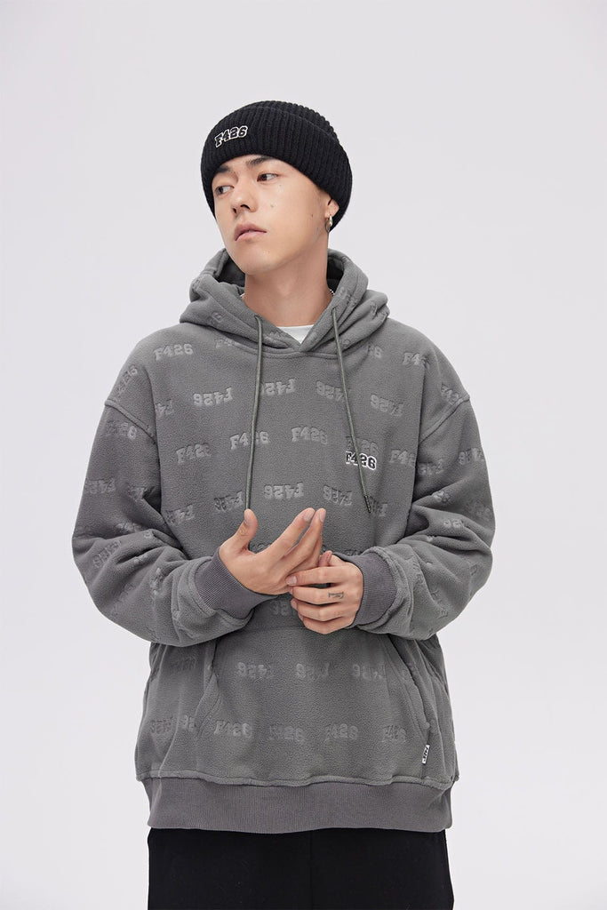 F426 Polar Fleece Embossed Monogram Hoodie, premium urban and streetwear designers apparel on PROJECTISR.com, F426