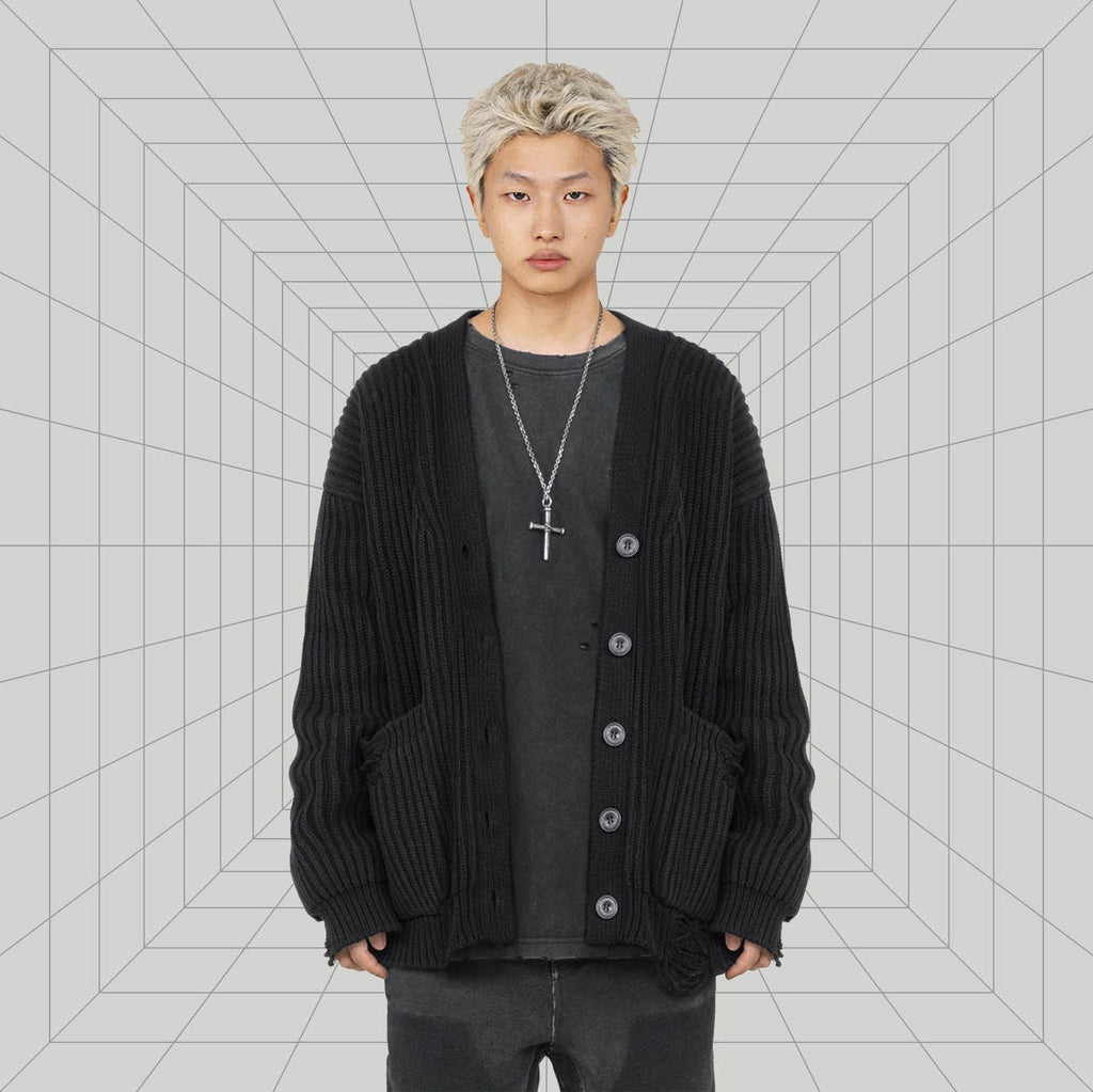 UNDERWATER Big Pockets Stripe Knit Cardigan IG Exclusive, premium urban and streetwear designers apparel on PROJECTISR.com, UNDERWATER
