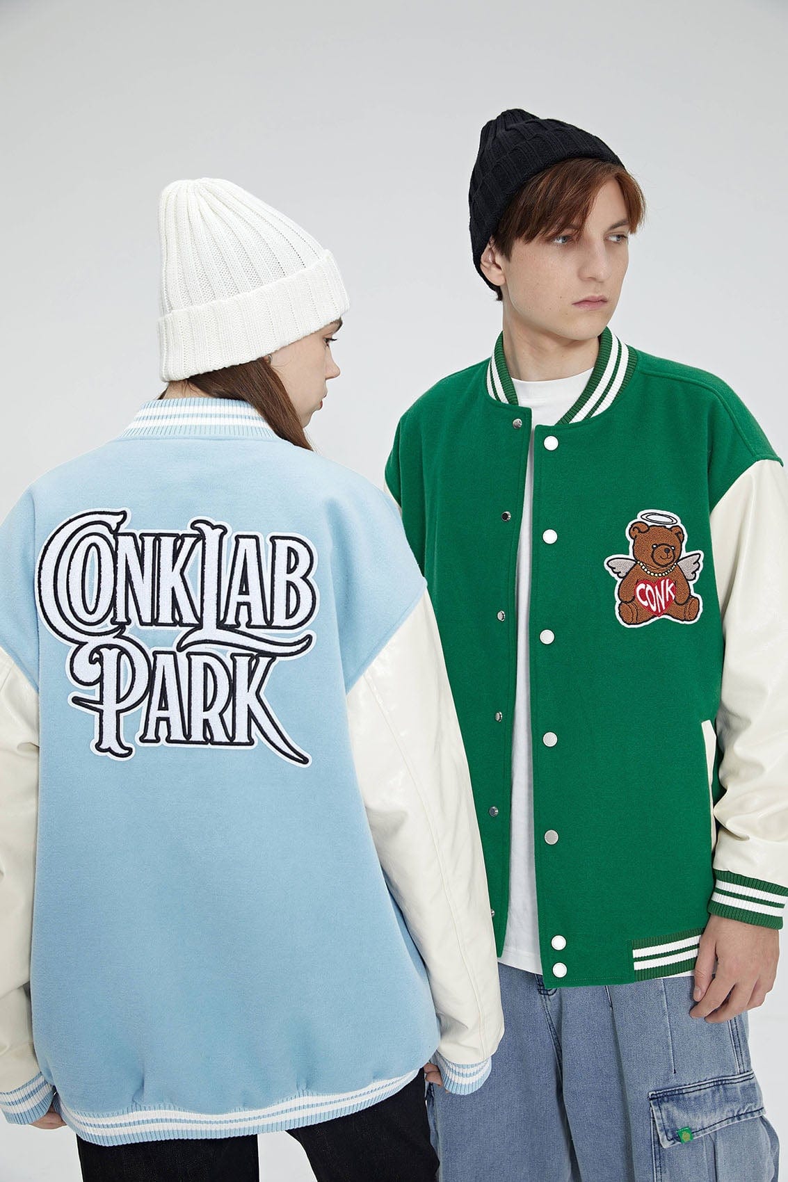 CONKLAB Angel Bear Varsity Jacket, premium urban and streetwear designers apparel on PROJECTISR.com, Conklab