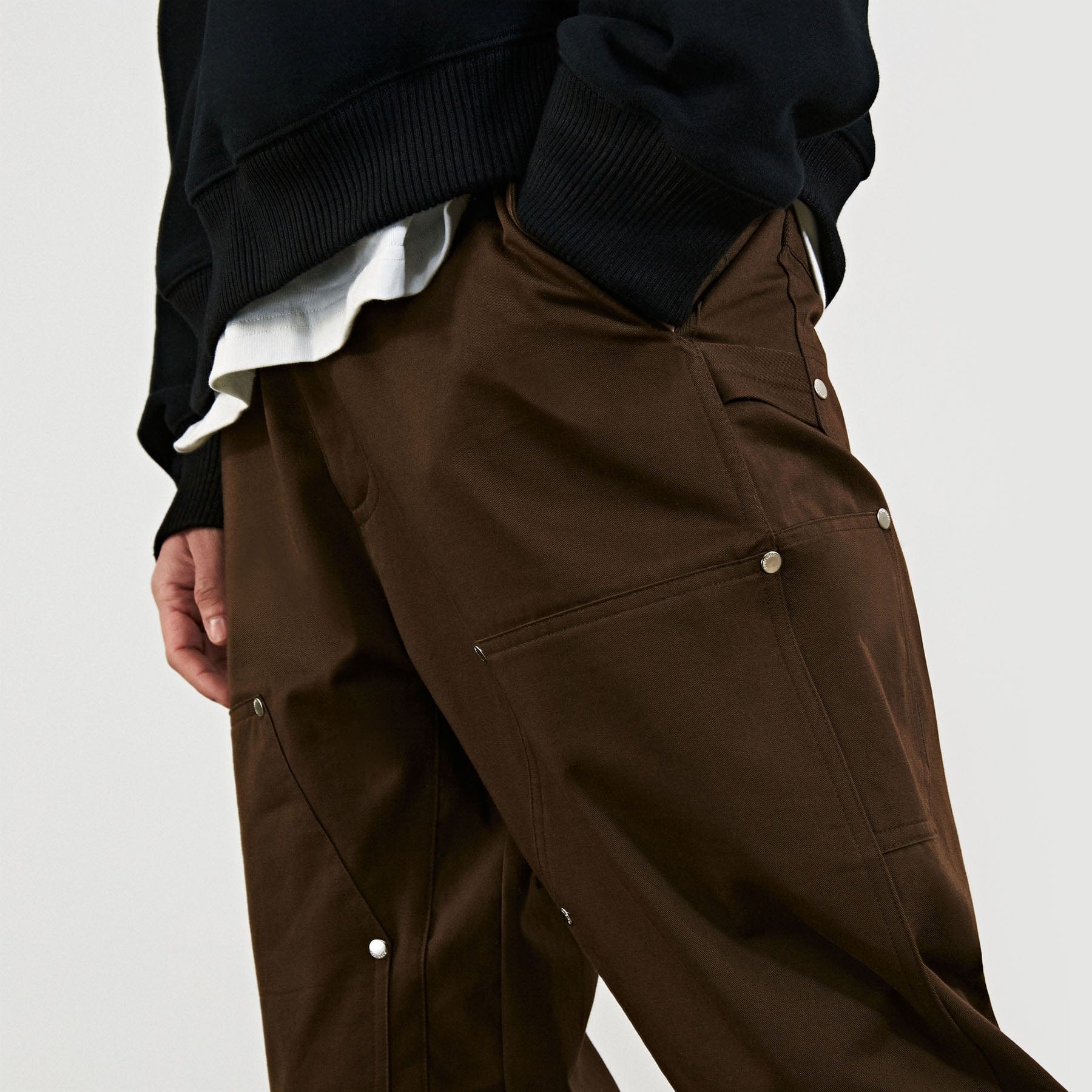 BONELESS Rivet Double-layered Back Zipper Pants - PROJECTISR US