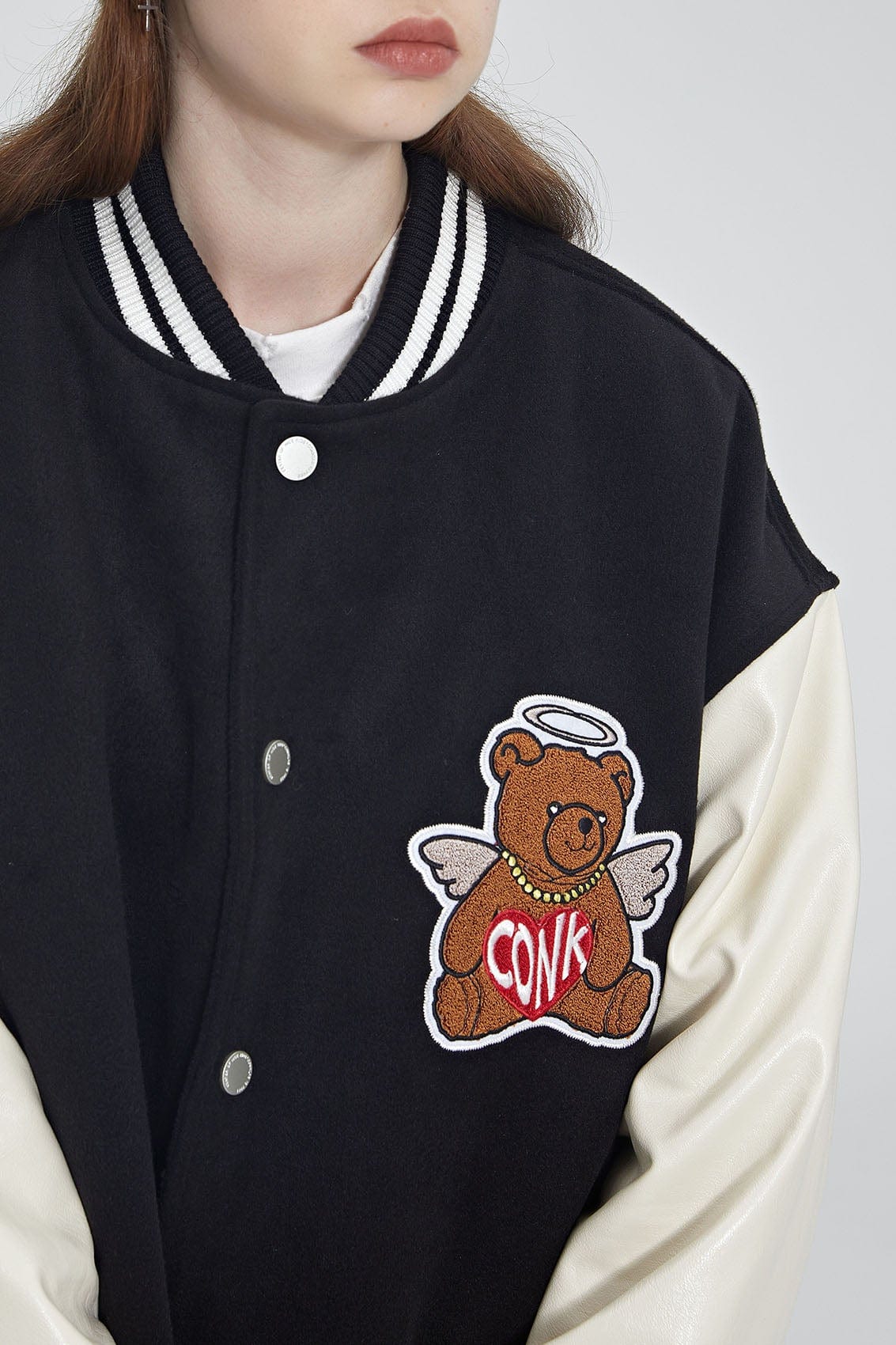 CONKLAB Angel Bear Varsity Jacket, premium urban and streetwear designers apparel on PROJECTISR.com, Conklab