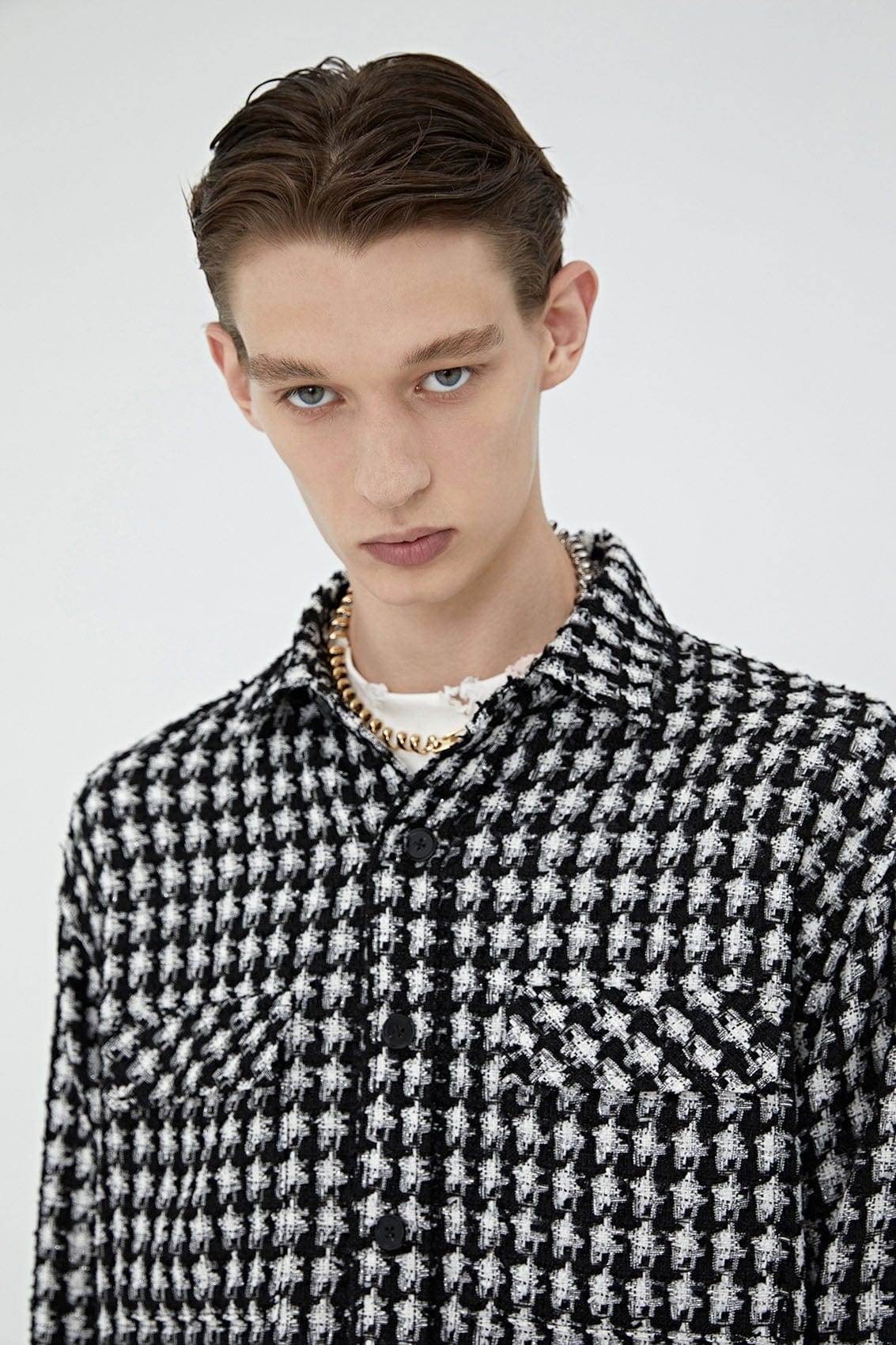 BONELESS Houndstooth Tweed Jacket, premium urban and streetwear designers apparel on PROJECTISR.com, BONELESS