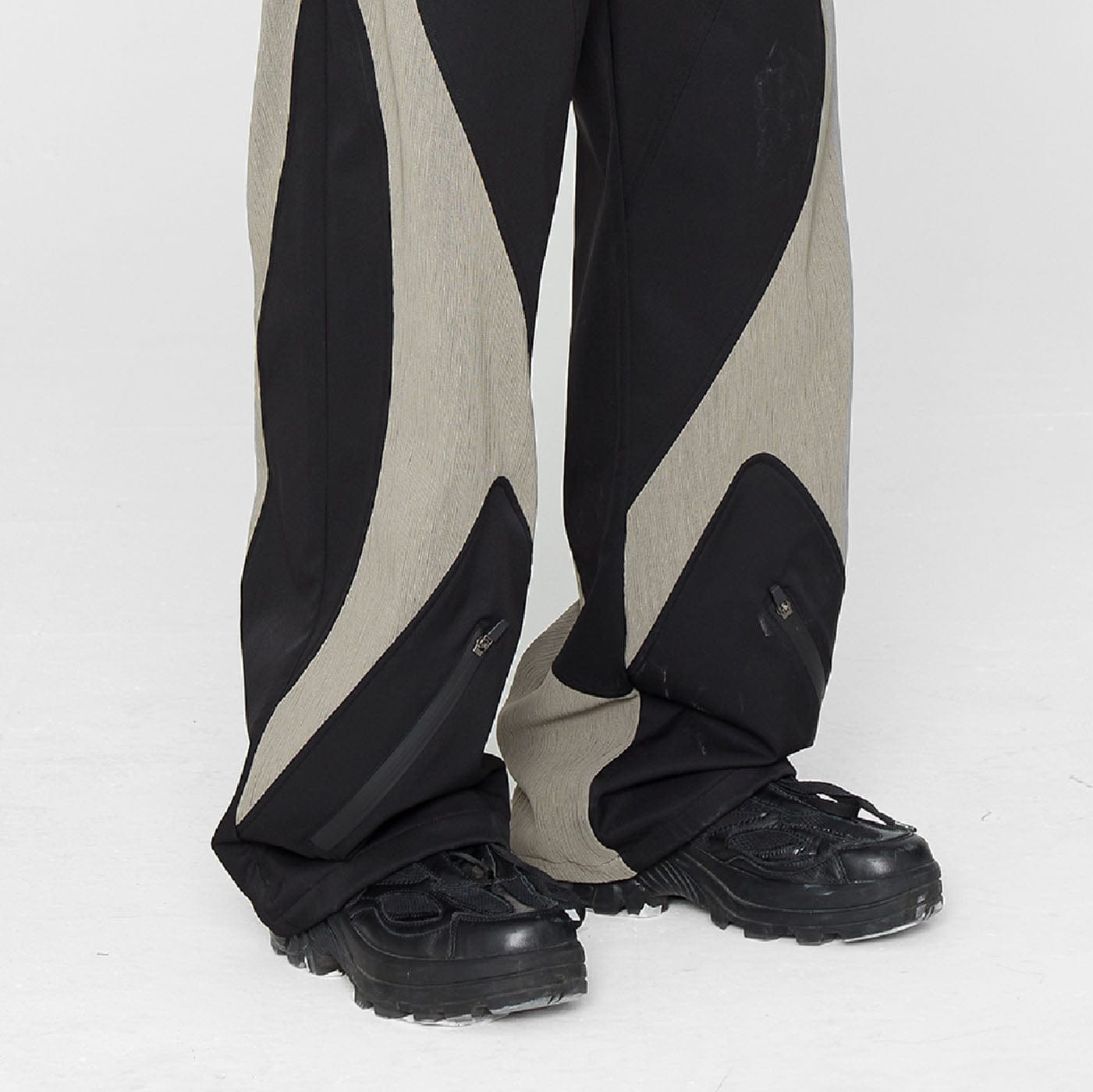 49PERCENT The X Spliced Zipper Pants, premium urban and streetwear designers apparel on PROJECTISR.com, 49PERCENT