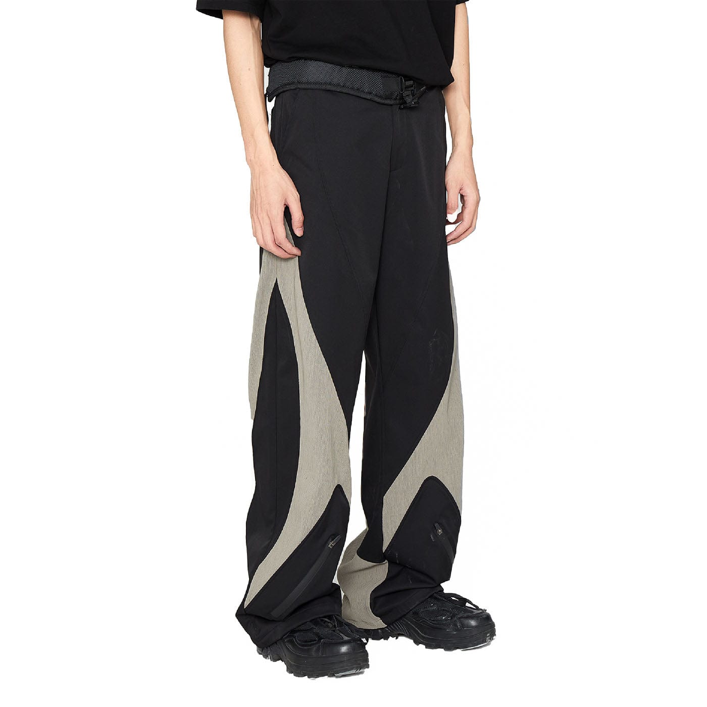 49PERCENT The X Spliced Zipper Pants, premium urban and streetwear designers apparel on PROJECTISR.com, 49PERCENT