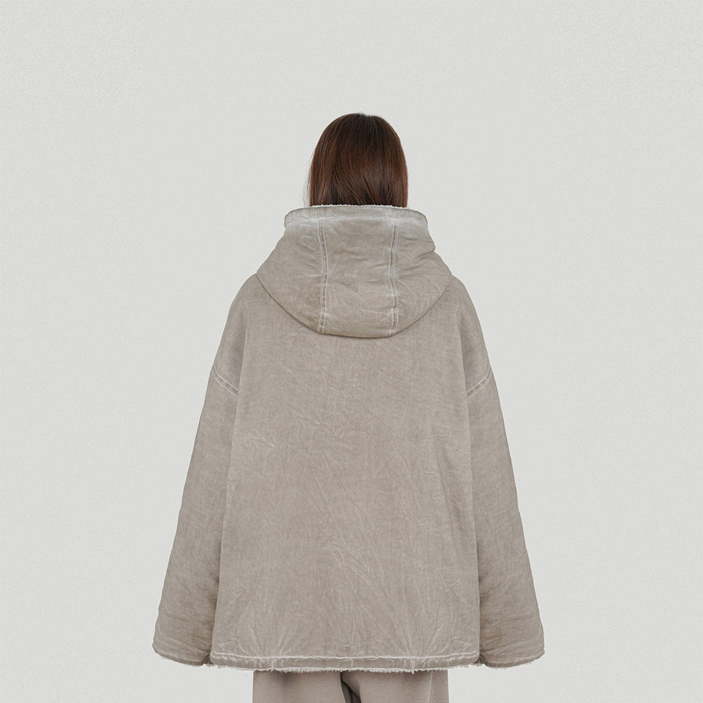 UNDERWATER Reversible Oversized Fleece Jacket Sand, premium urban and streetwear designers apparel on PROJECTISR.com, UNDERWATER