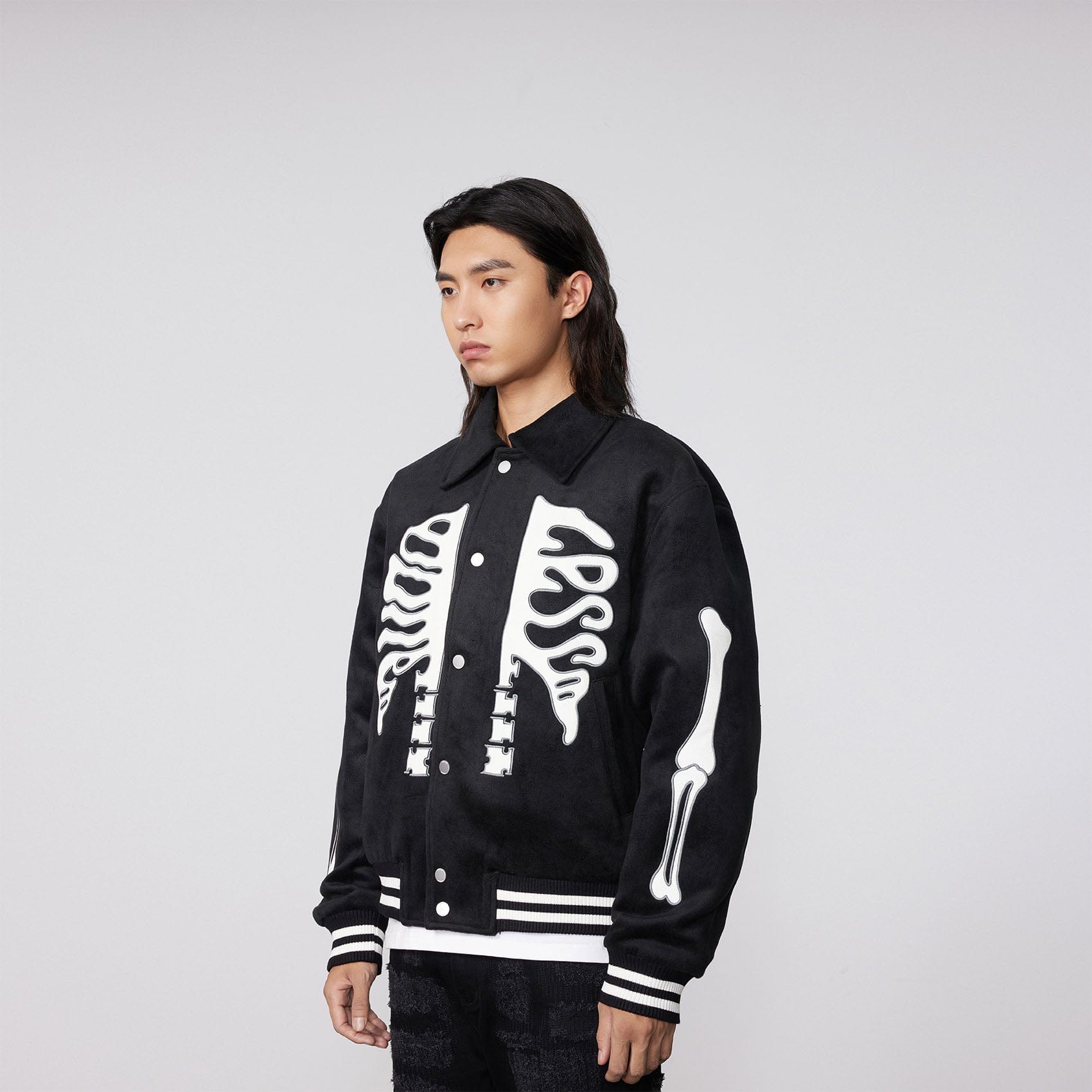 BONELESS Skeleton Varsity Jacket, premium urban and streetwear designers apparel on PROJECTISR.com, BONELESS