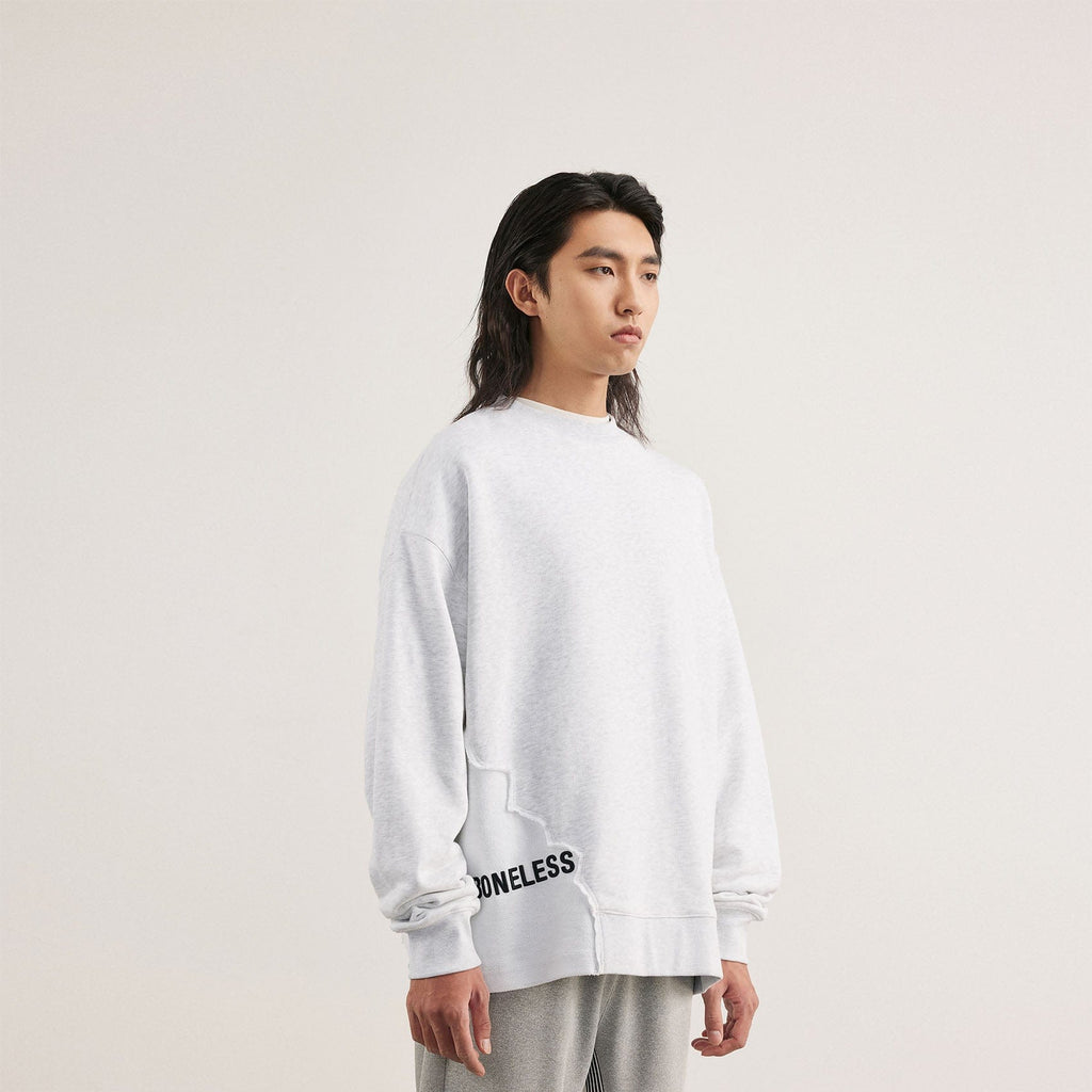 BONELESS Bitten Spliced Sweatshirt, premium urban and streetwear designers apparel on PROJECTISR.com, BONELESS