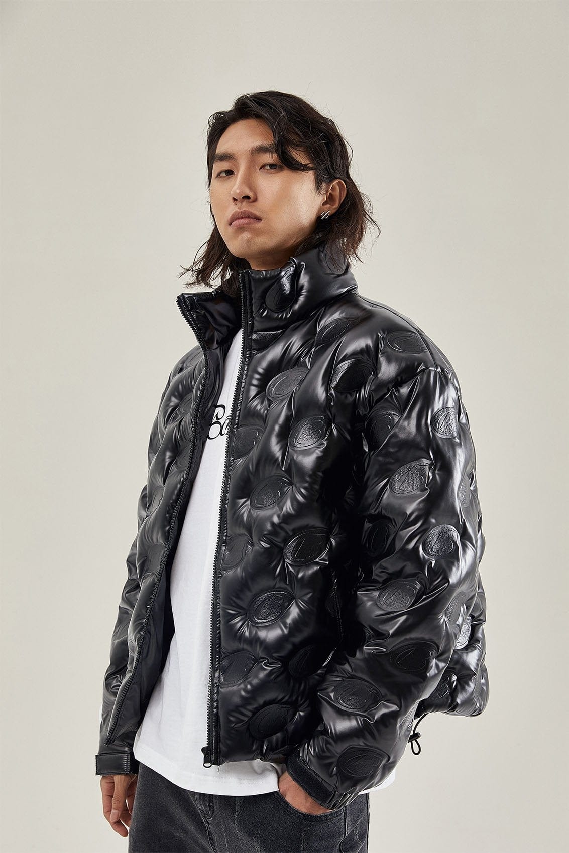 BONELESS High Collar Embossed Down Jacket, premium urban and streetwear designers apparel on PROJECTISR.com, BONELESS