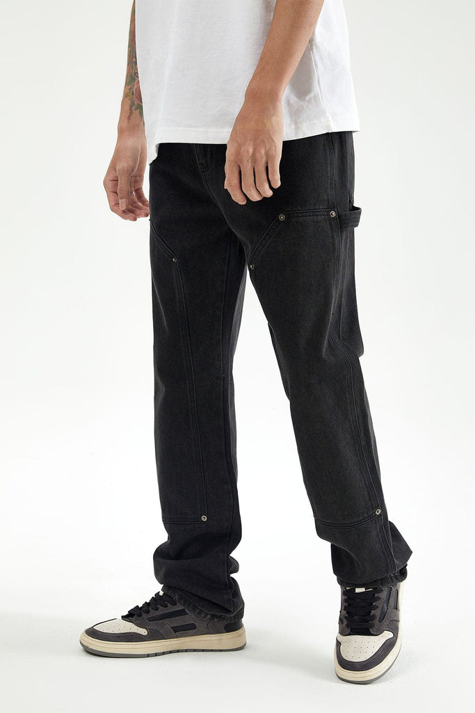 BONELESS Reinforced Patchwork Straight Jeans, premium urban and streetwear designers apparel on PROJECTISR.com, BONELESS