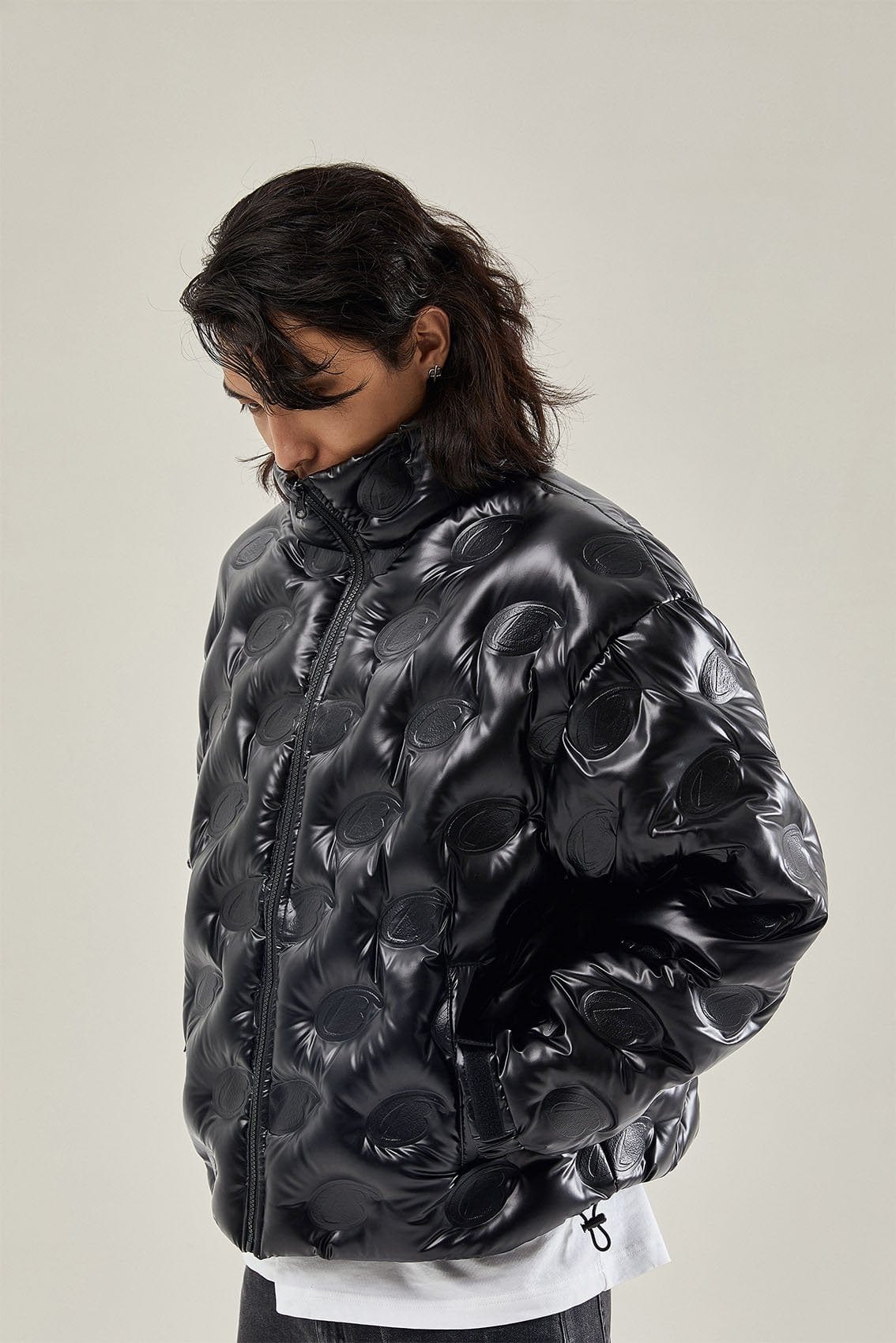 BONELESS High Collar Embossed Down Jacket, premium urban and streetwear designers apparel on PROJECTISR.com, BONELESS