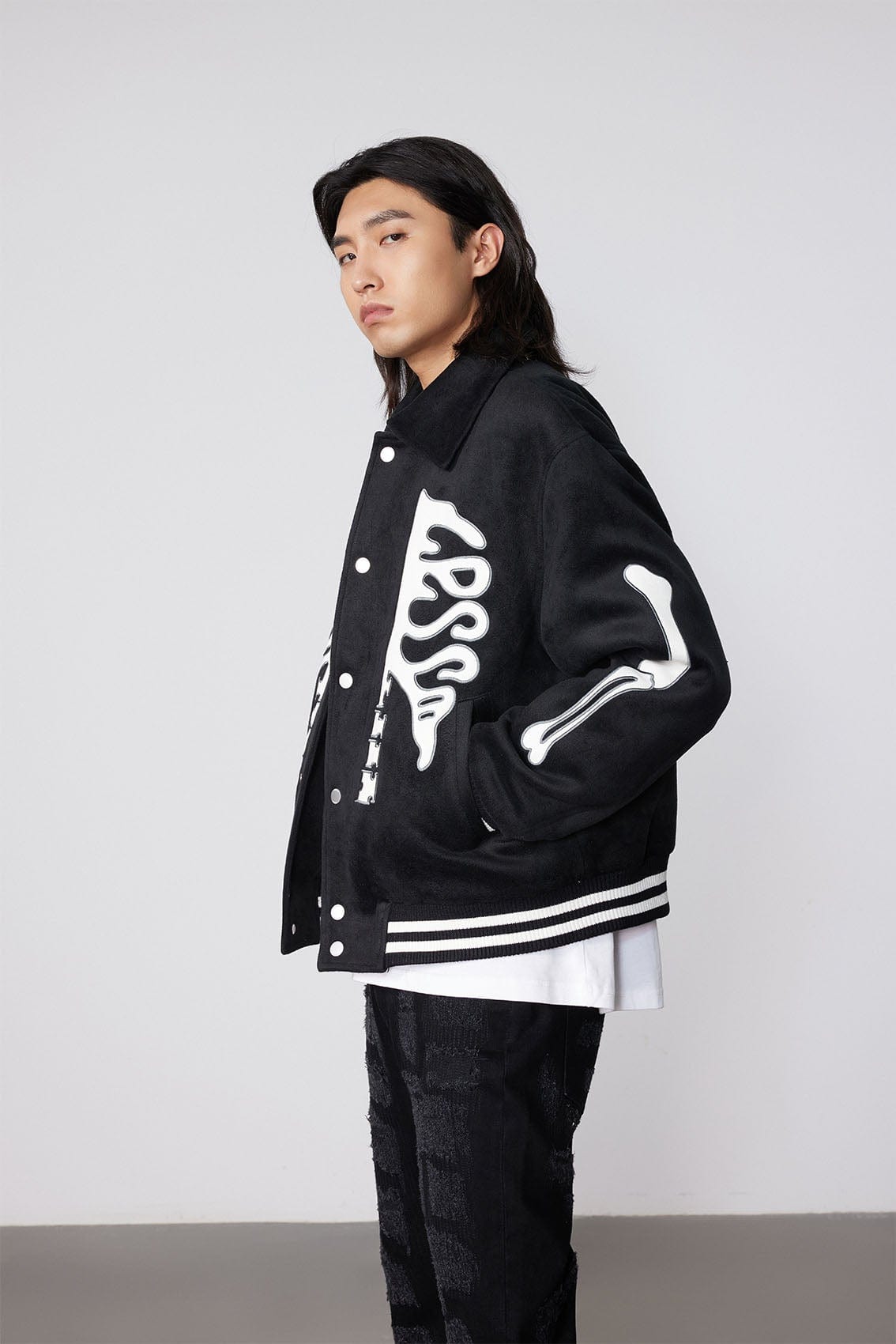 BONELESS Skeleton Varsity Jacket, premium urban and streetwear designers apparel on PROJECTISR.com, BONELESS