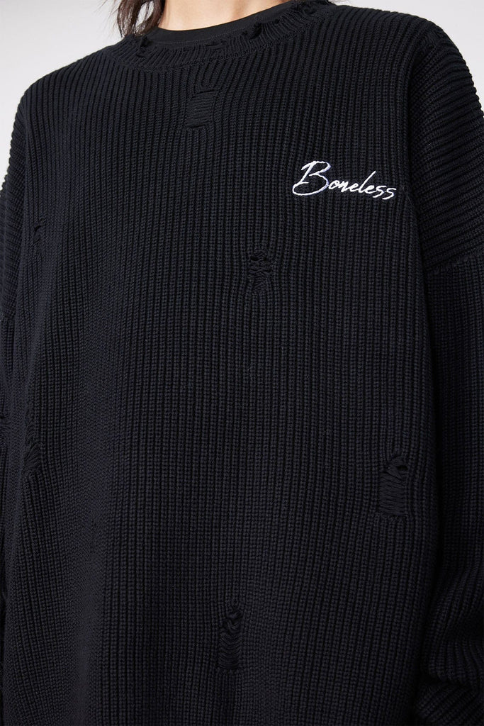 BONELESS Classic Ripped Sweater, premium urban and streetwear designers apparel on PROJECTISR.com, BONELESS