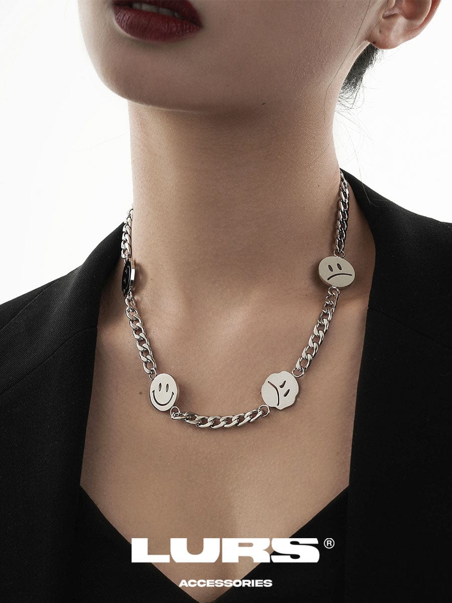 LURS FOUR FACES Emoji Necklace, premium urban and streetwear designers apparel on PROJECTISR.com, LURS