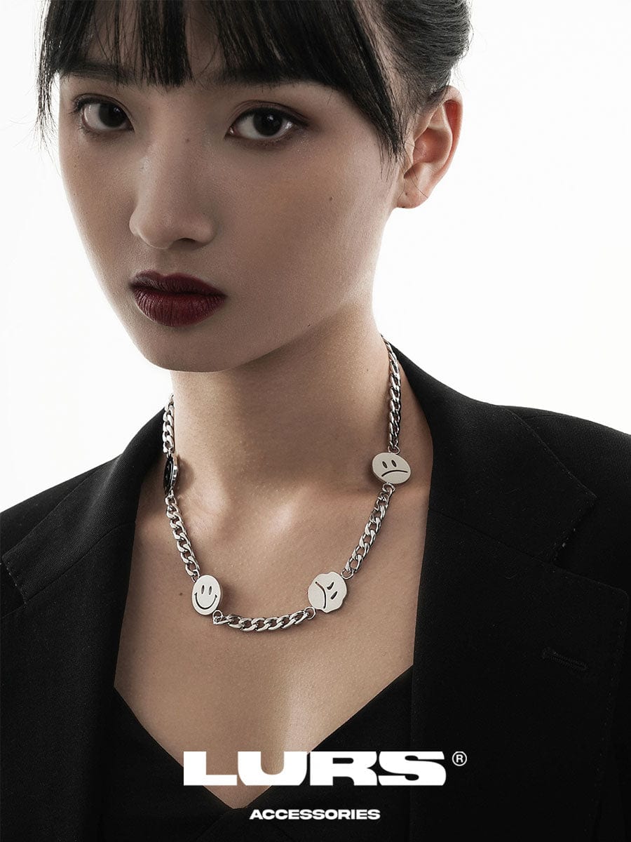 LURS FOUR FACES Emoji Necklace, premium urban and streetwear designers apparel on PROJECTISR.com, LURS