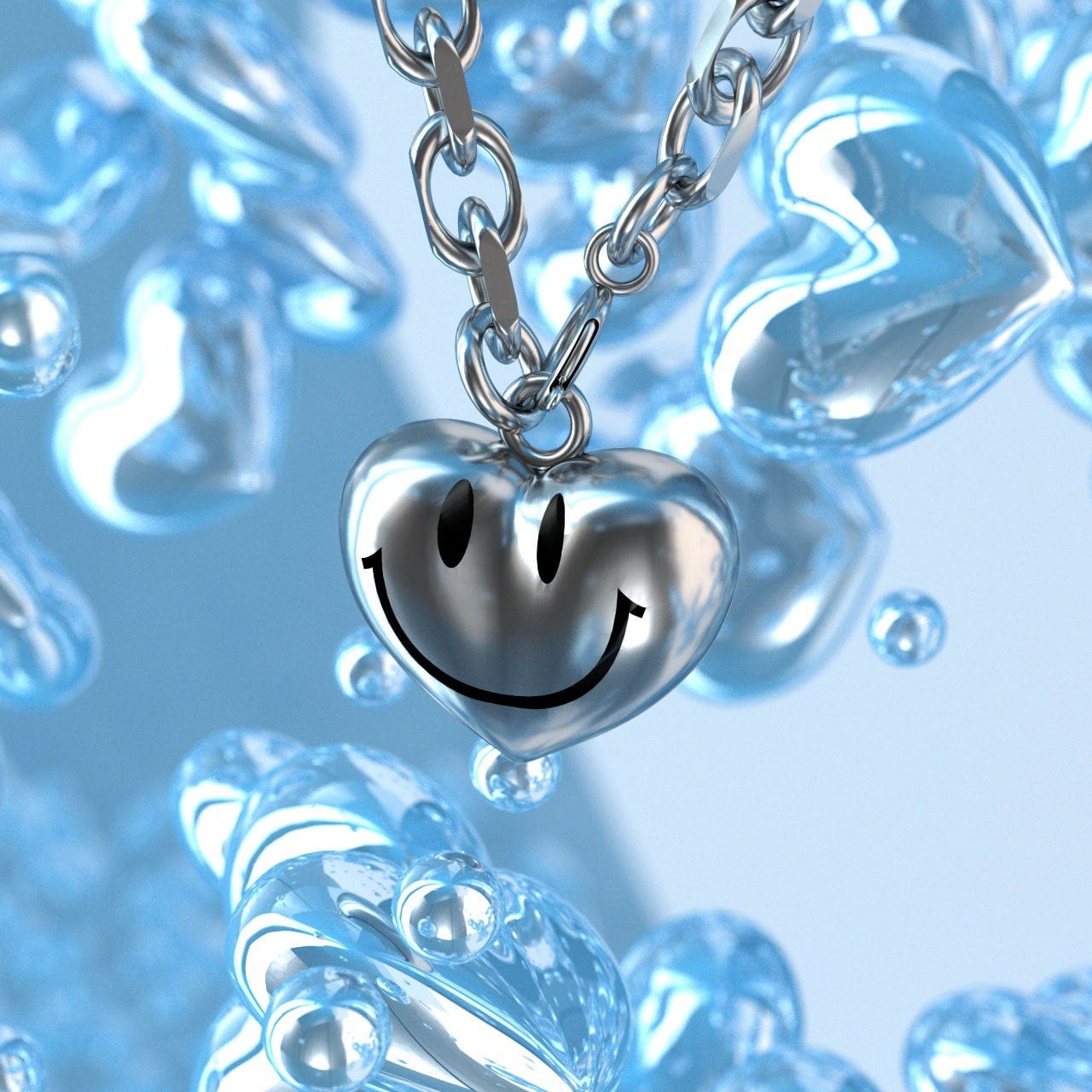 LURS Smiling Heart Necklace, premium urban and streetwear designers apparel on PROJECTISR.com, LURS