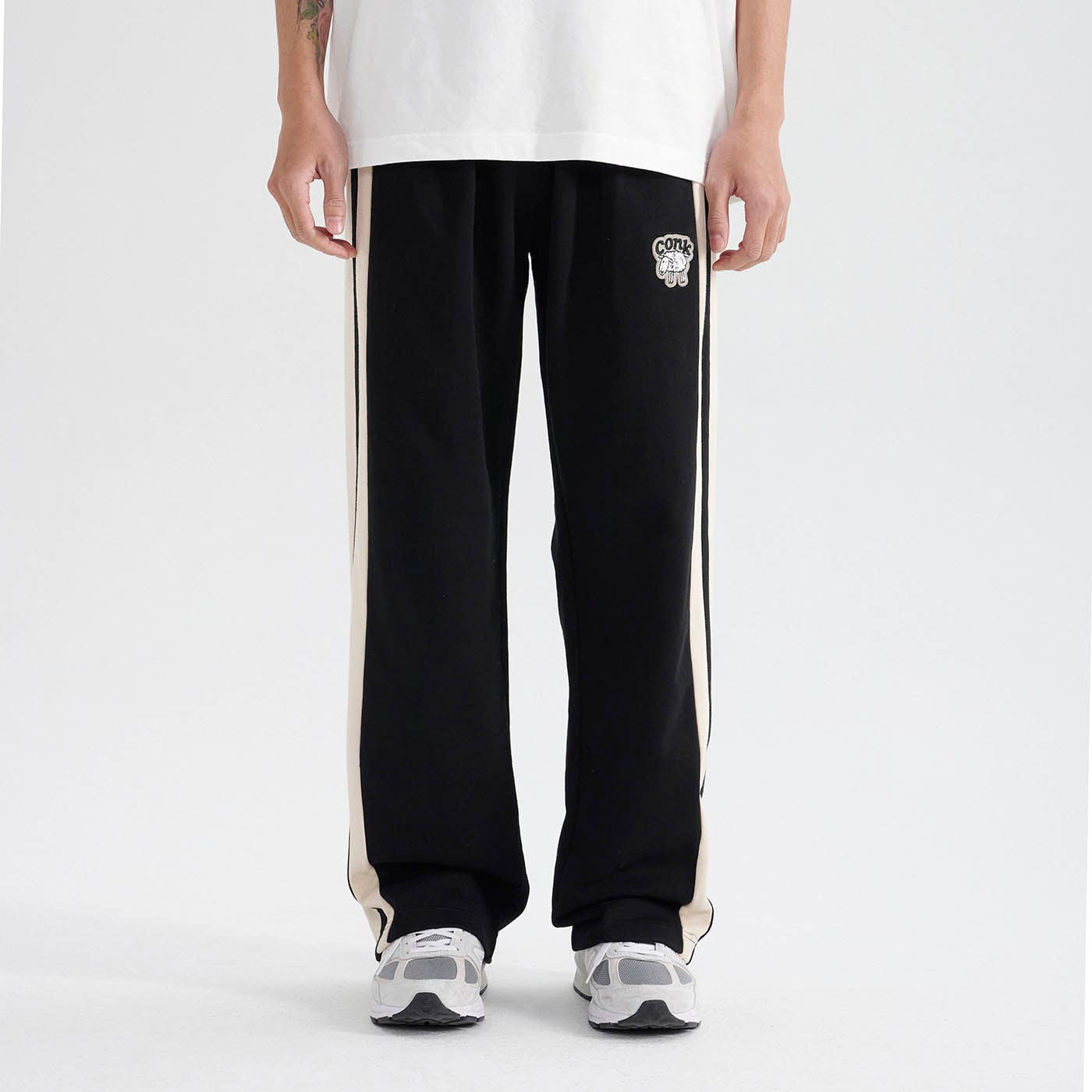 CONKLAB Coco Sheep Side Stripe Straight Pants, premium urban and streetwear designers apparel on PROJECTISR.com, CONKLAB