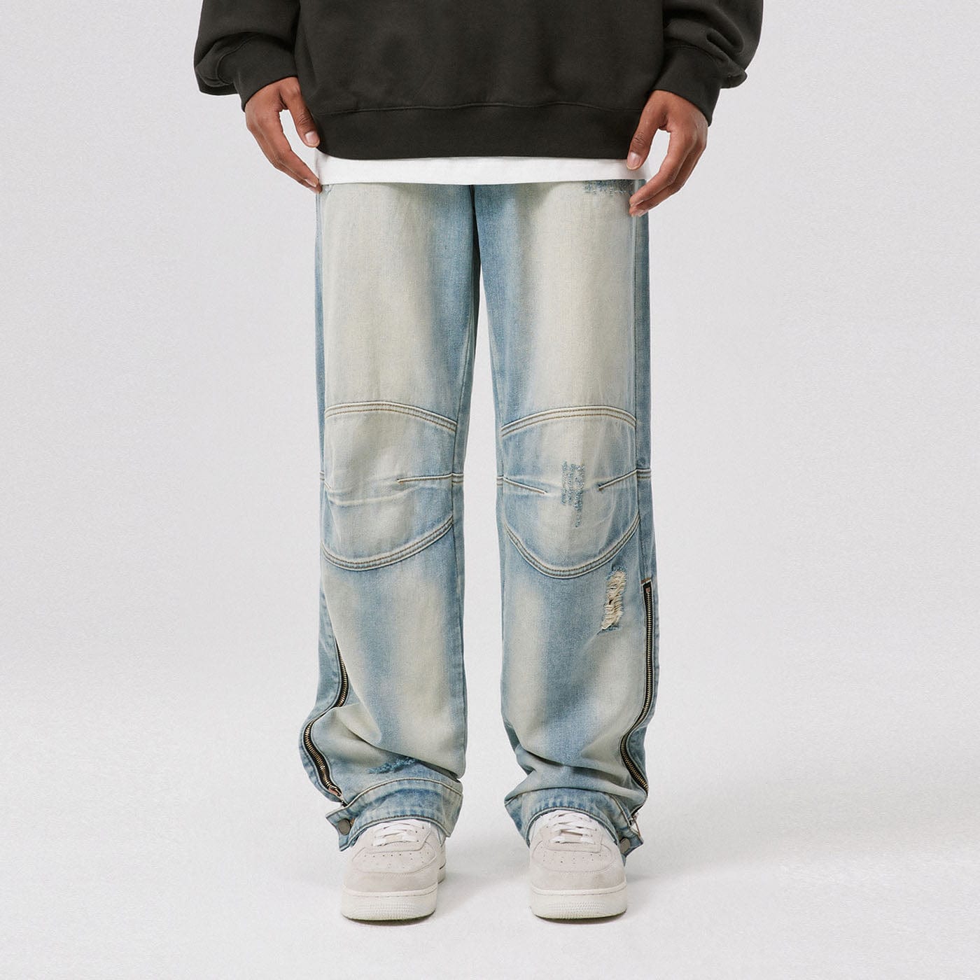 ben zoom Folkeskole BONELESS Deconstructed Ripped Zipper Jeans | PROJECTISR US