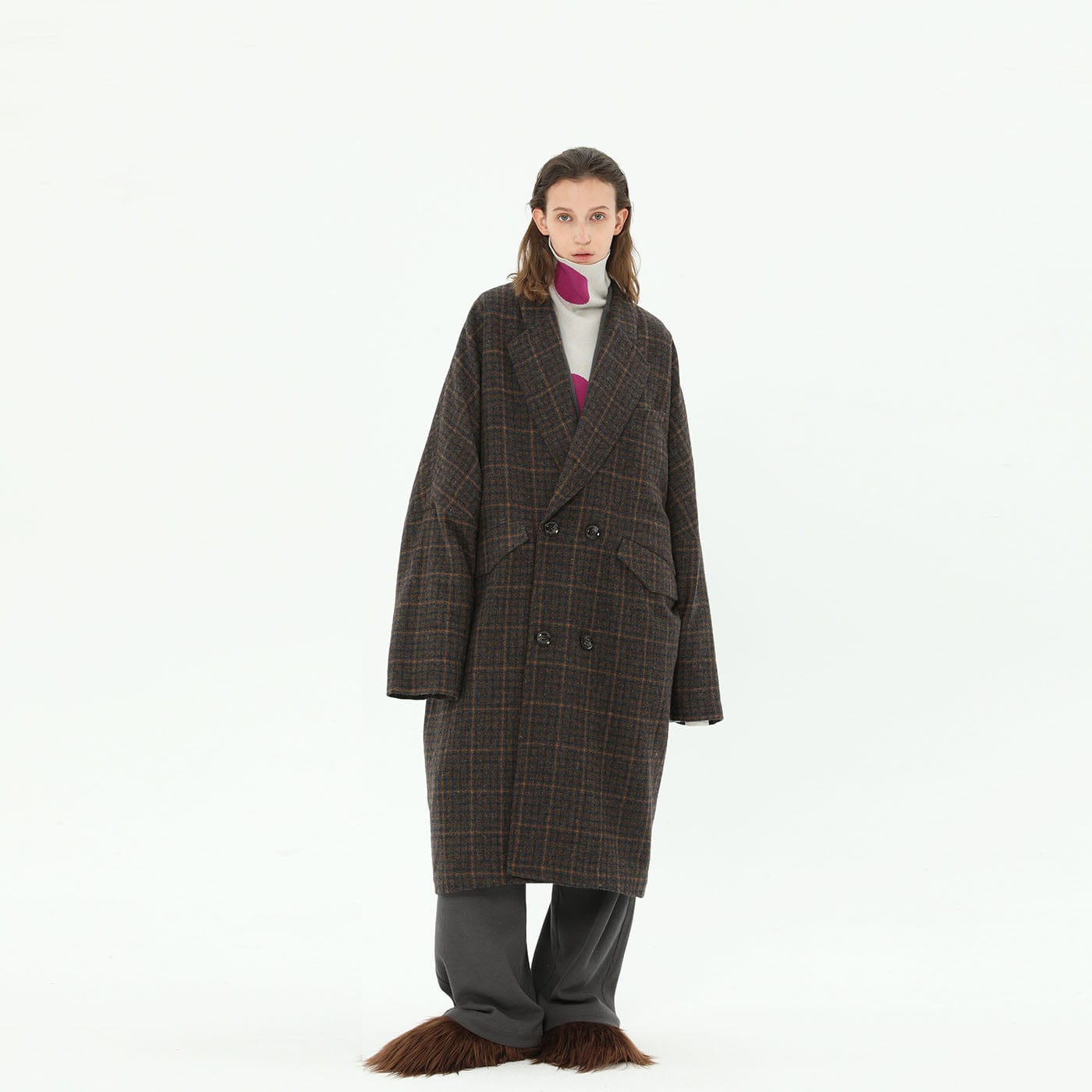 MIICHOUS Plaid Wool Oversized Coat, premium urban and streetwear designers apparel on PROJECTISR.com, Miichous