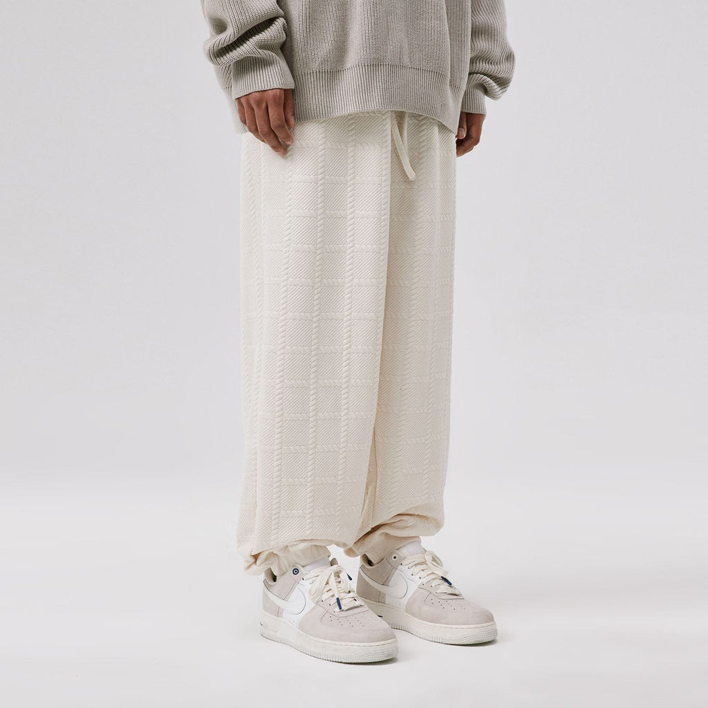 BONELESS Check Embossed Jogger Pants, premium urban and streetwear designers apparel on PROJECTISR.com, BONELESS