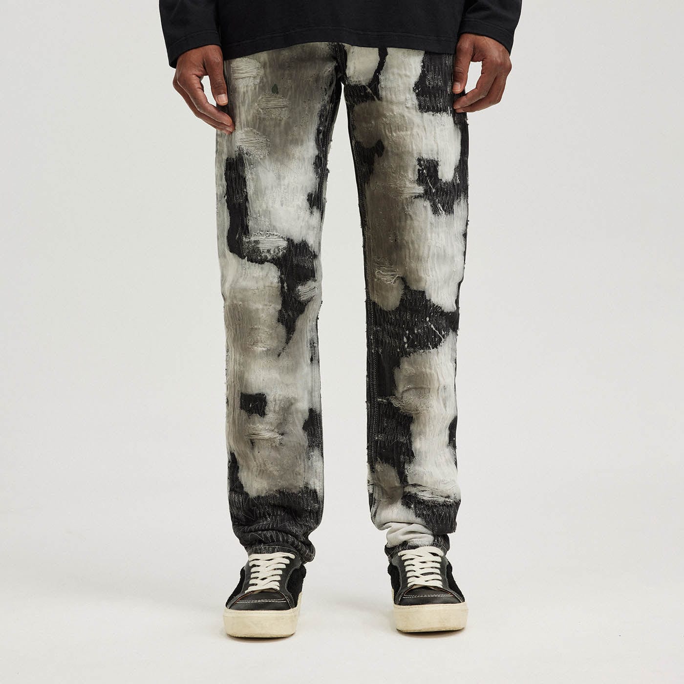 BONELESS Distressed Stitches Jeans - Main Image