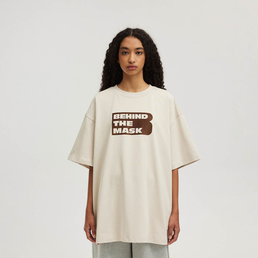 BONELESS Flocked Print Slogan Oversized T-Shirt, premium urban and streetwear designers apparel on PROJECTISR.com, BONELESS