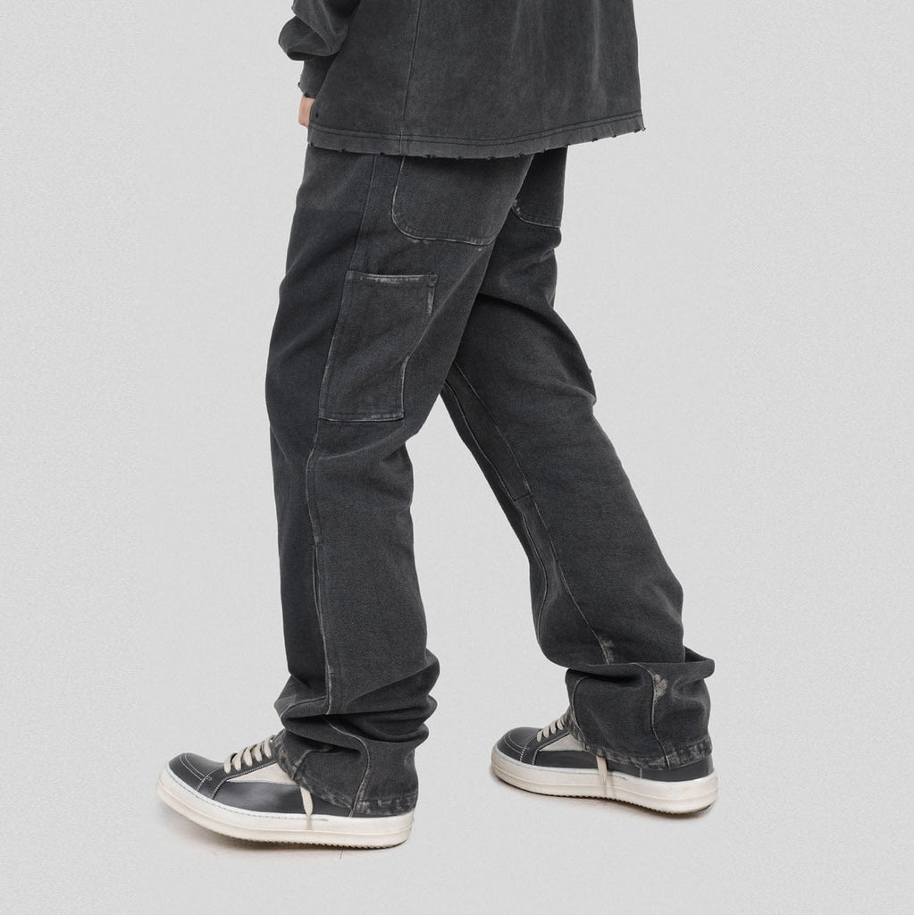 UNDERWATER Spliced Heavy Duty Canvas Flare Pants, premium urban and streetwear designers apparel on PROJECTISR.com, UNDERWATER