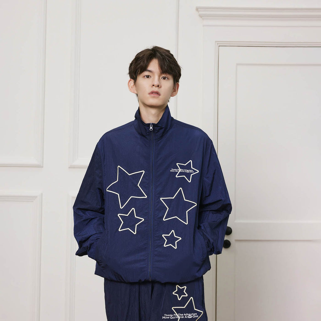 CONKLAB Star Embroidery Stand Collar Jacket, premium urban and streetwear designers apparel on PROJECTISR.com, Conklab