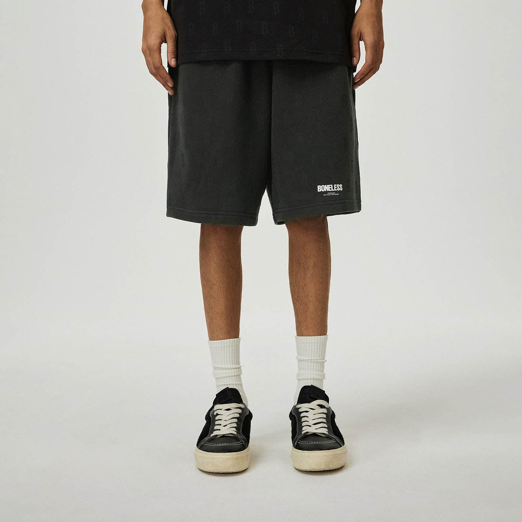 BONELESS Monogram Shorts, premium urban and streetwear designers apparel on PROJECTISR.com, BONELESS