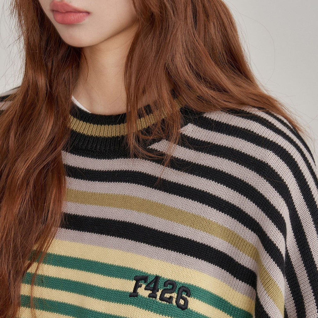 F426 Multi-color Striped Sweater, premium urban and streetwear designers apparel on PROJECTISR.com, F426