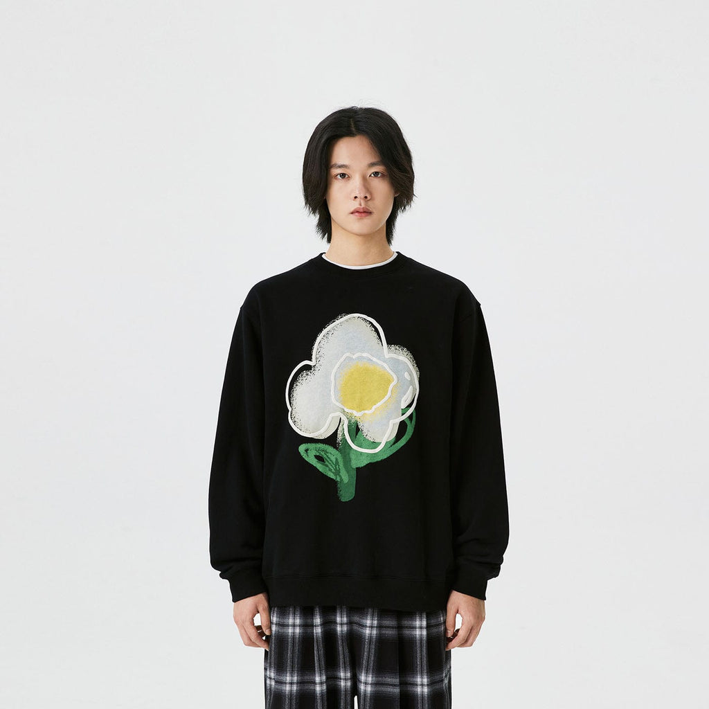 Conklab Fried Egg Flower Graphics L/S T-Shirt, premium urban and streetwear designers apparel on PROJECTISR.com, Conklab
