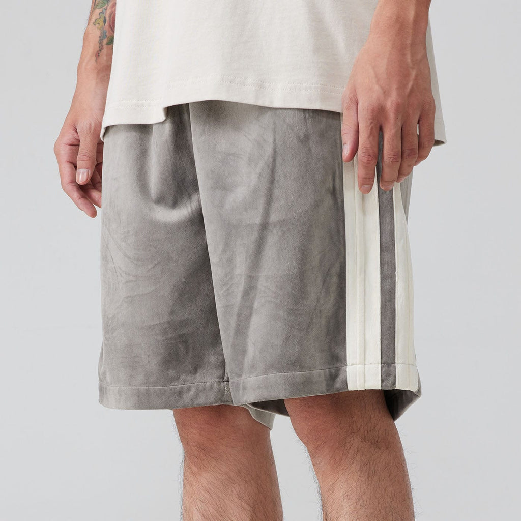 BONELESS Striped Velvet Shorts, premium urban and streetwear designers apparel on PROJECTISR.com, BONELESS