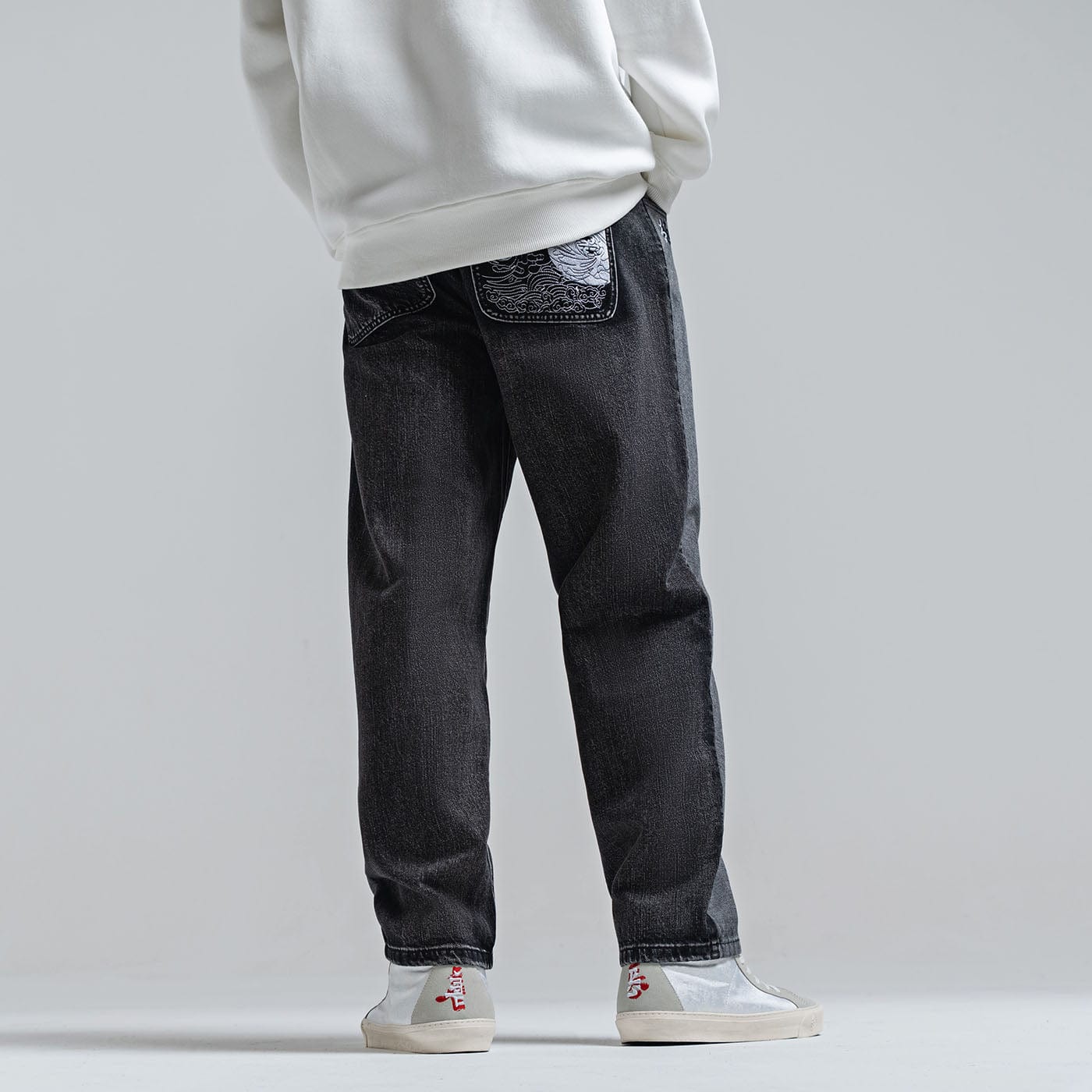 CHUSAN Spliced Wave Jeans, premium urban and streetwear designers apparel on PROJECTISR.com, ChuSan